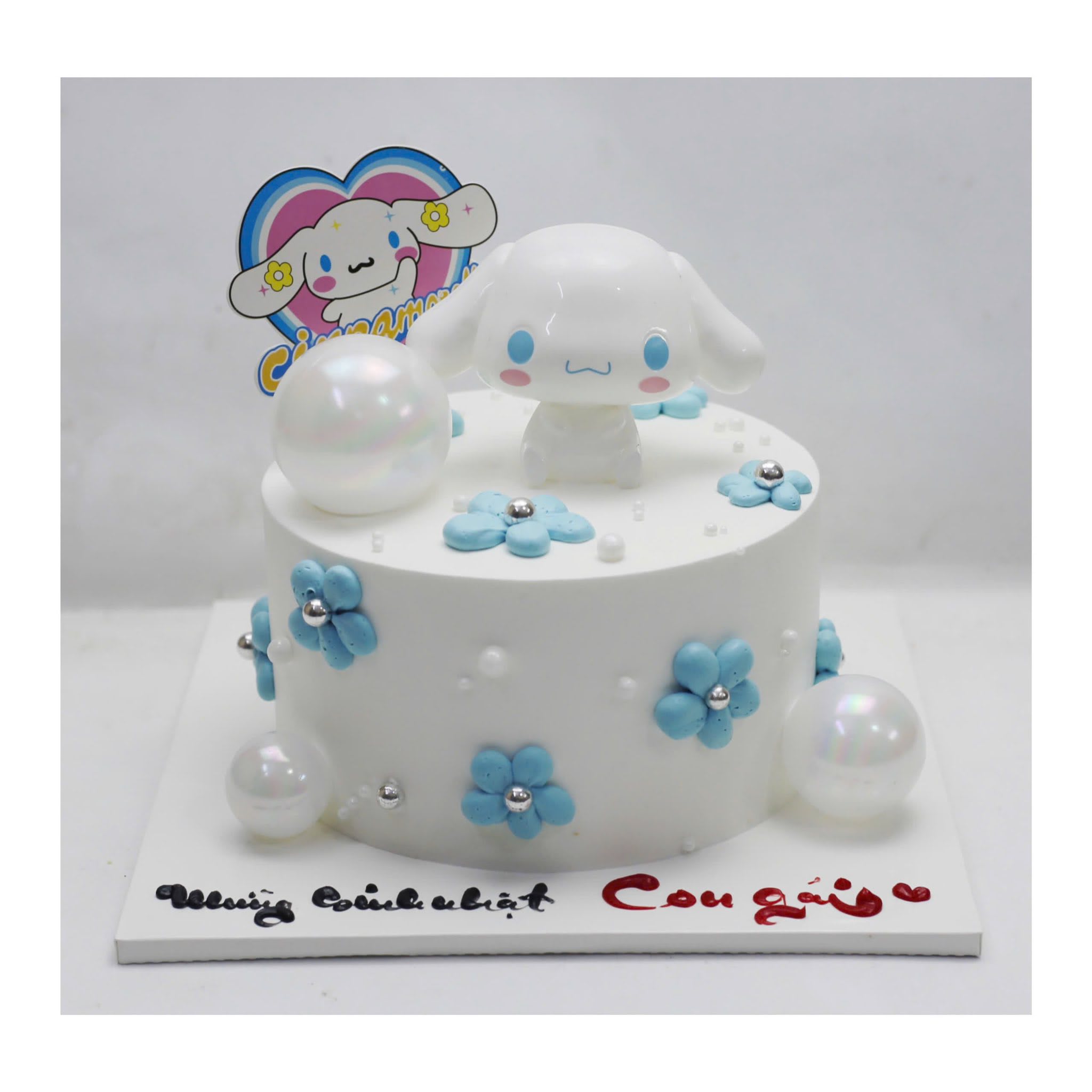 Bánh kem Cinnamoroll trắng xanh cho con gái yêu