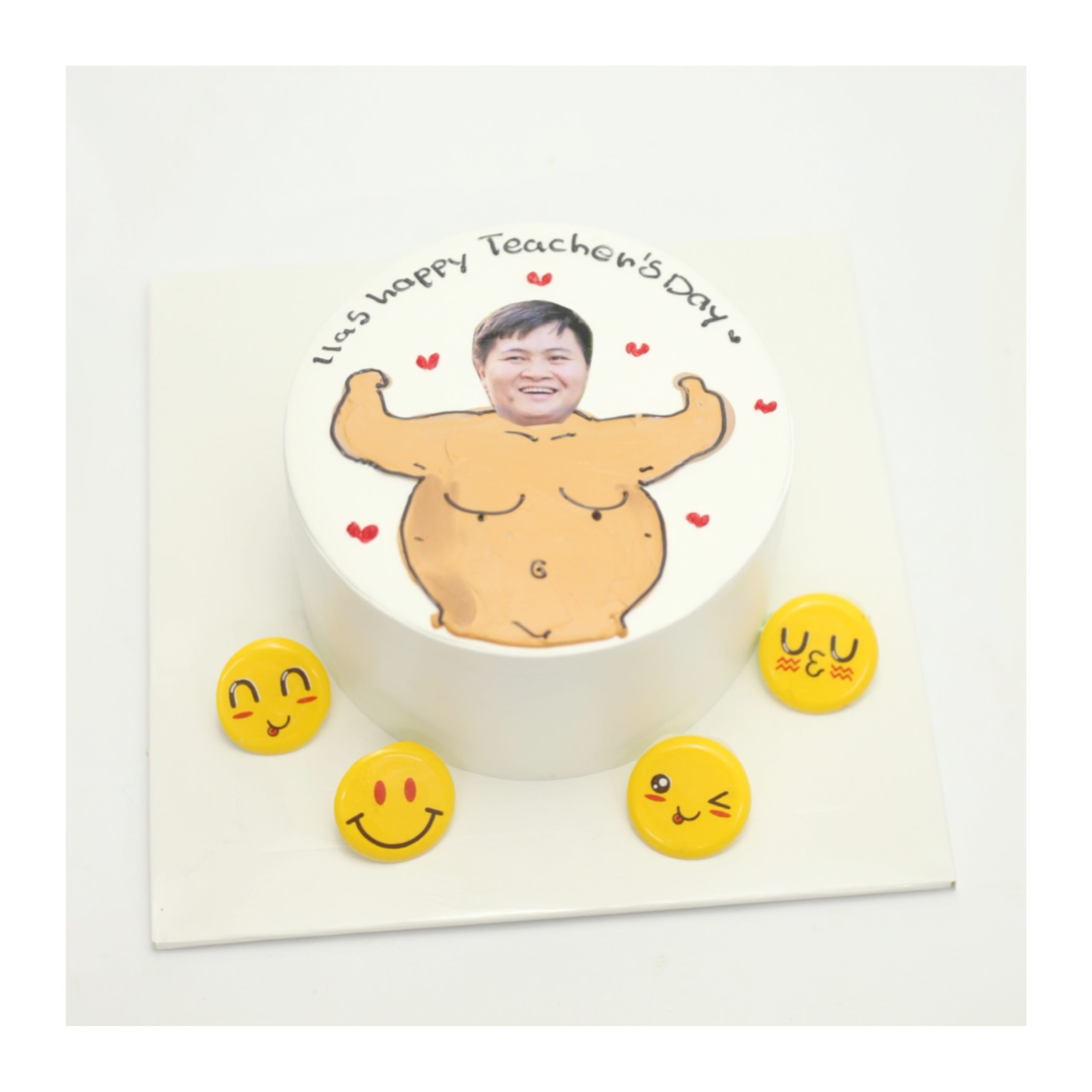 Bánh kem in hình thầy giáo body hài hước