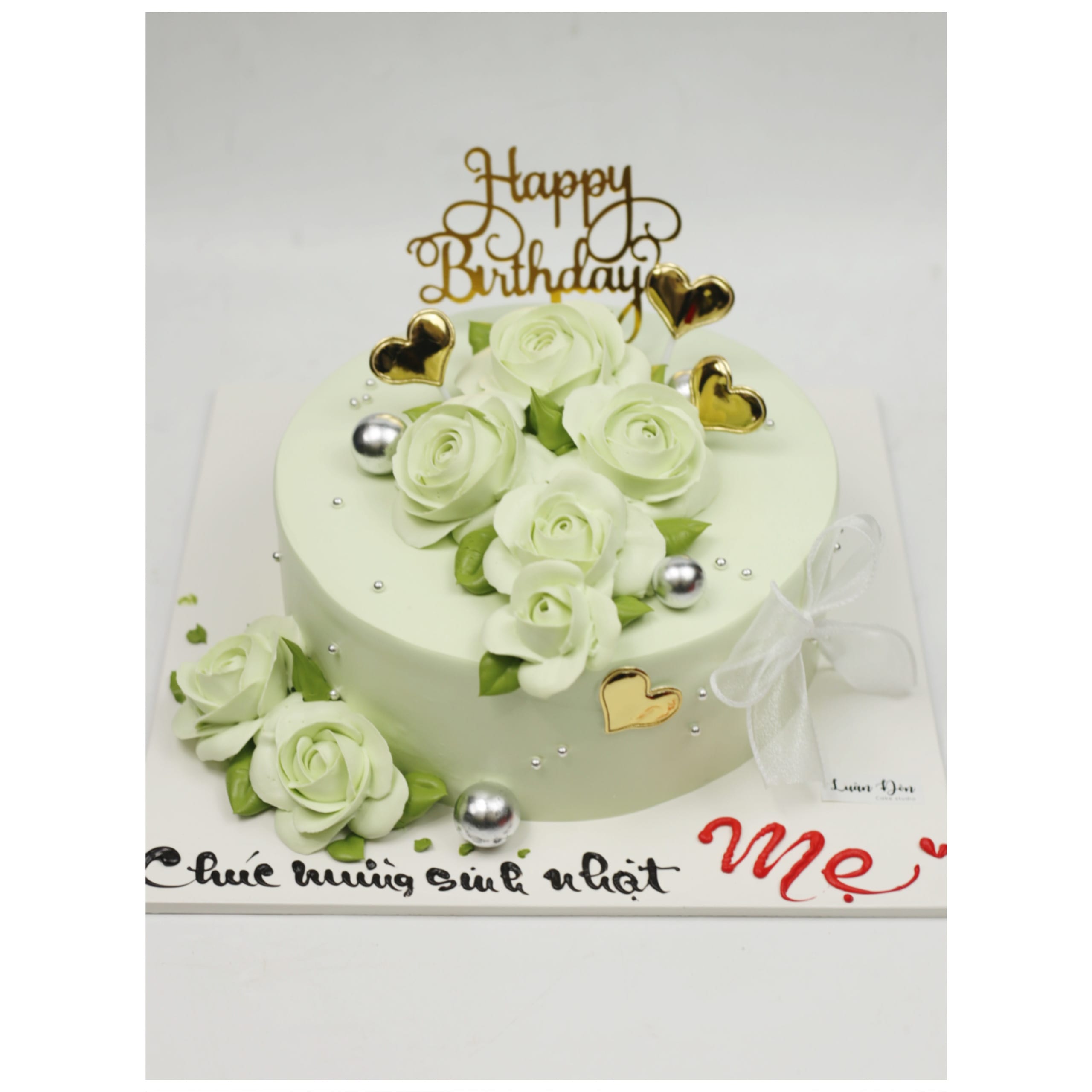 Bánh kem hoa hồng xanh pastel tặng mẹ