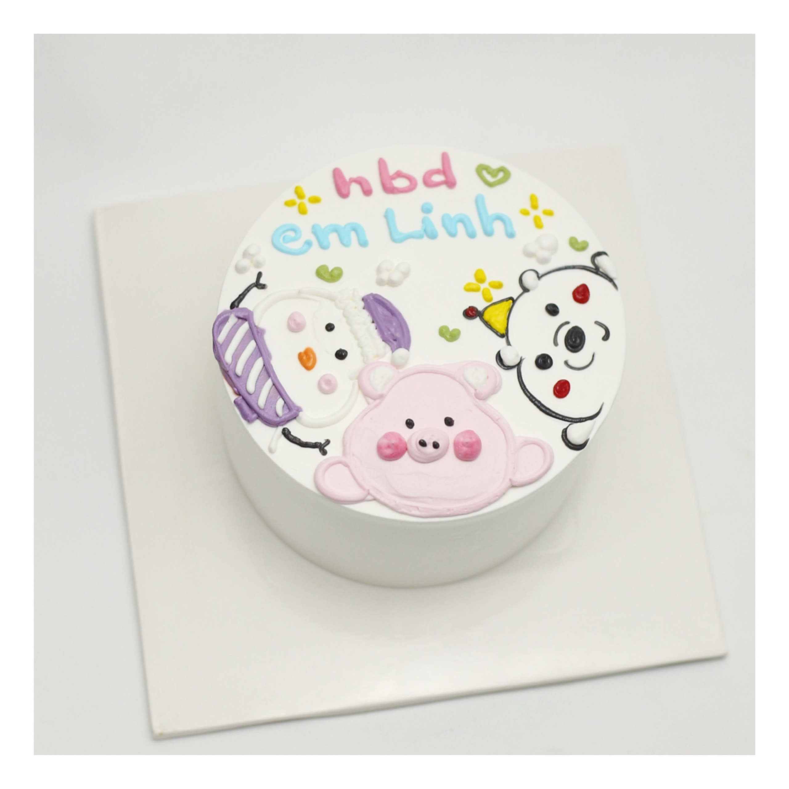 Bánh kem mini vẽ hình thú cưng