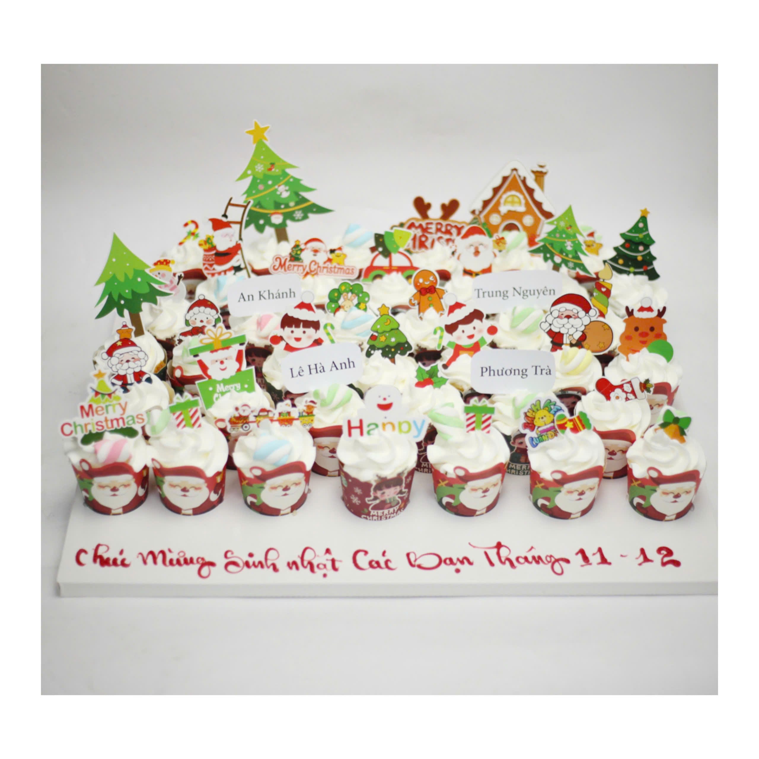 Set bánh cupcake chủ đề Giáng sinh
