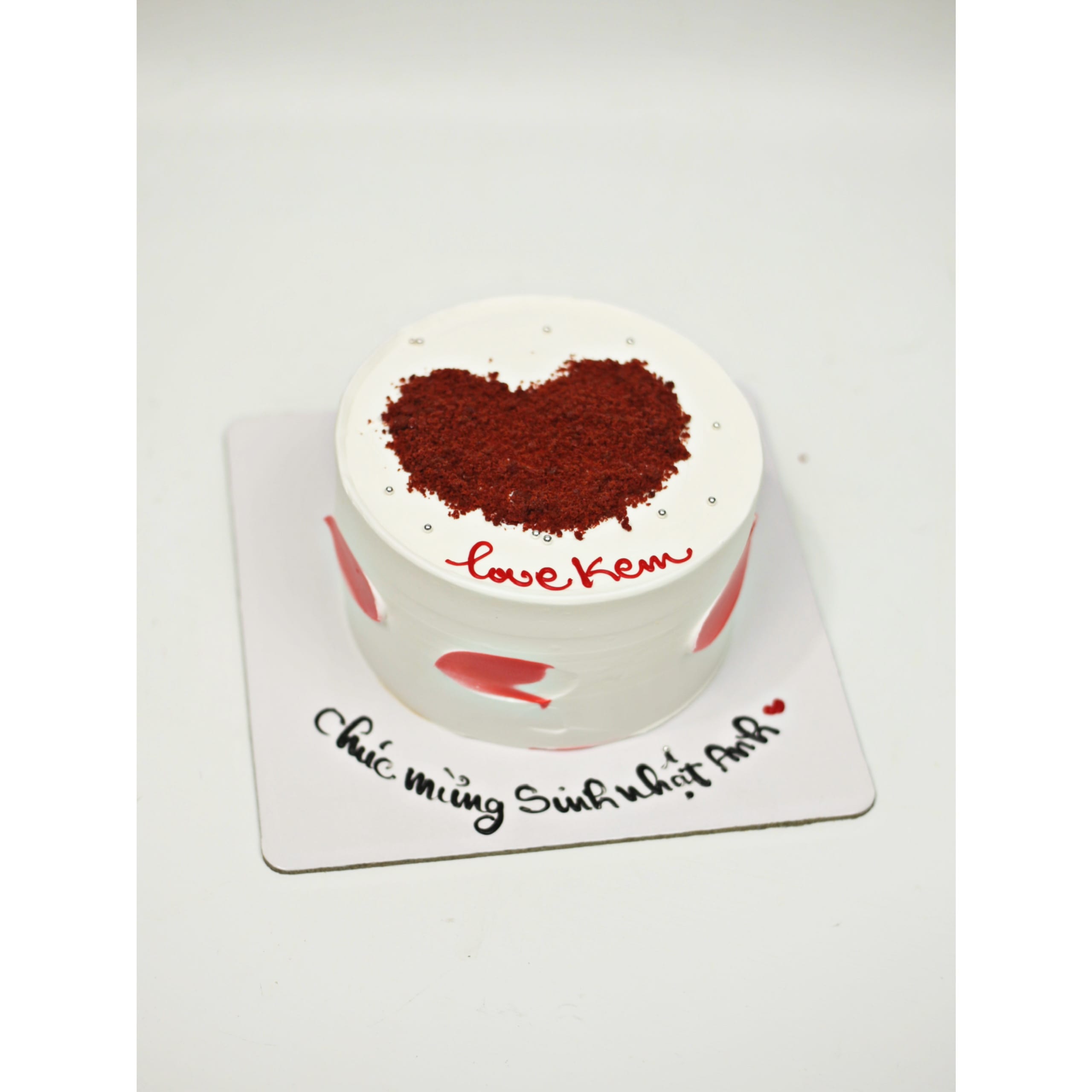 Bánh kem trái tim Red Velvet nhỏ