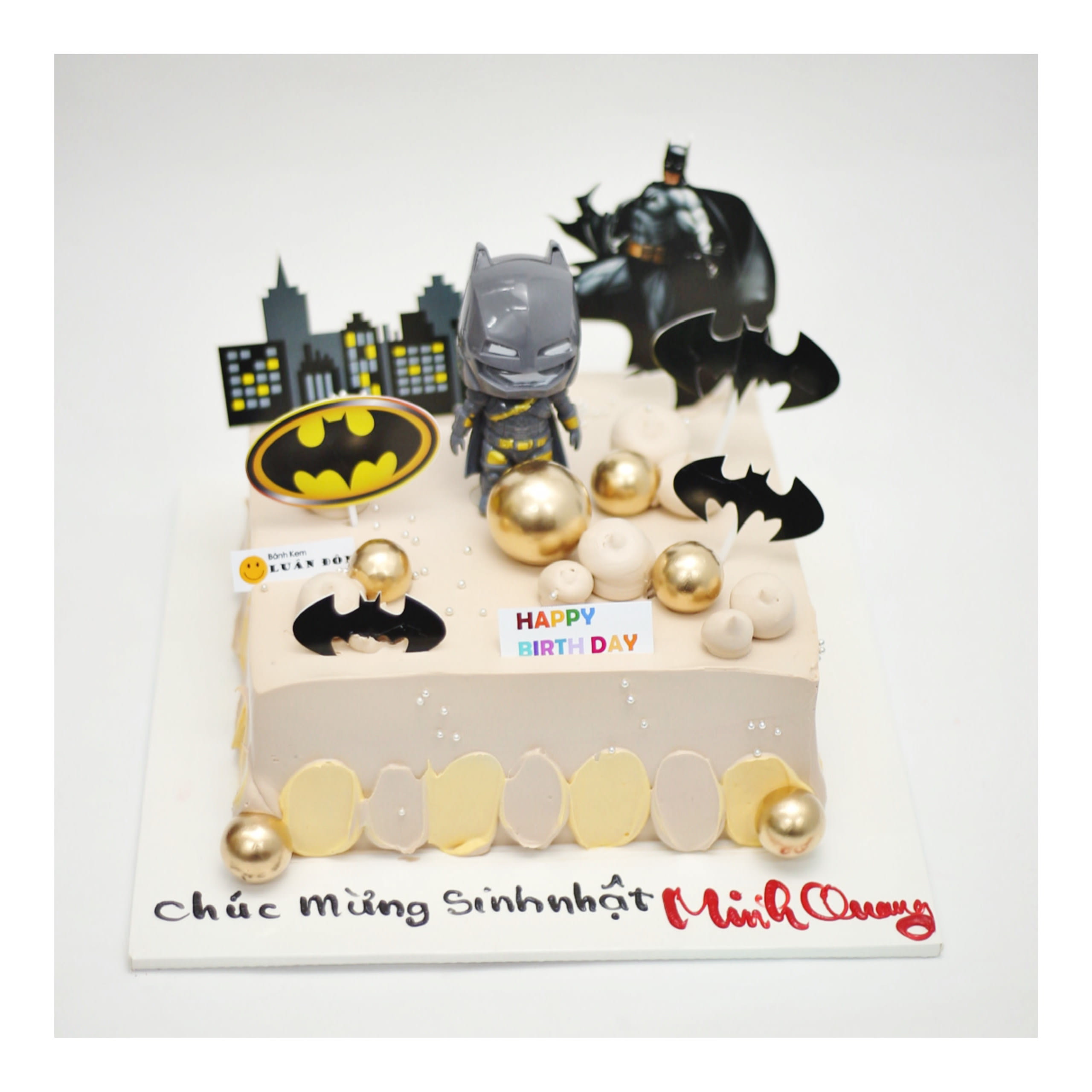 Bánh kem hình chữ nhật chủ đề siêu anh hùng Batman