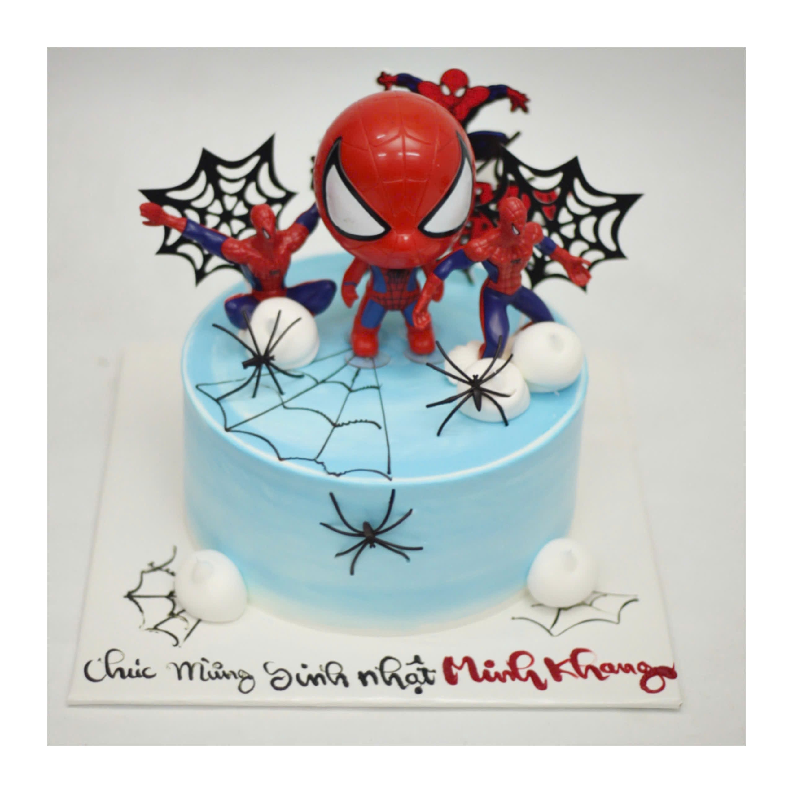 Bánh kem siêu anh hùng Spiderman cho bé trai