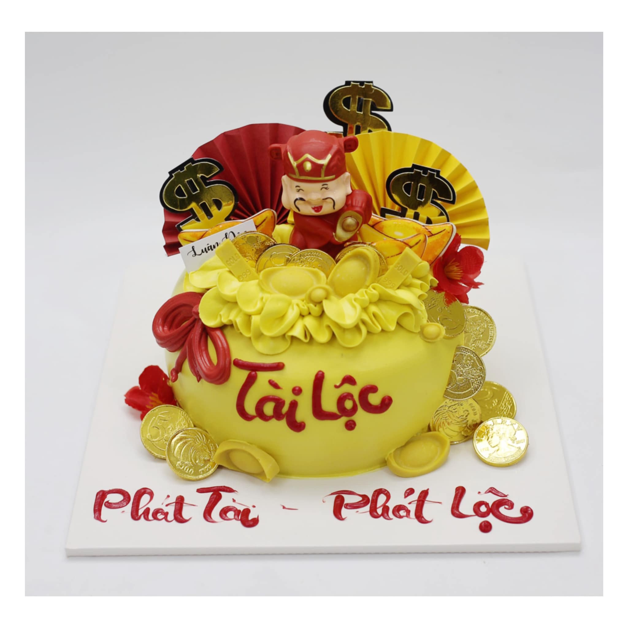 Bánh kem túi vàng Thần Tài lộc