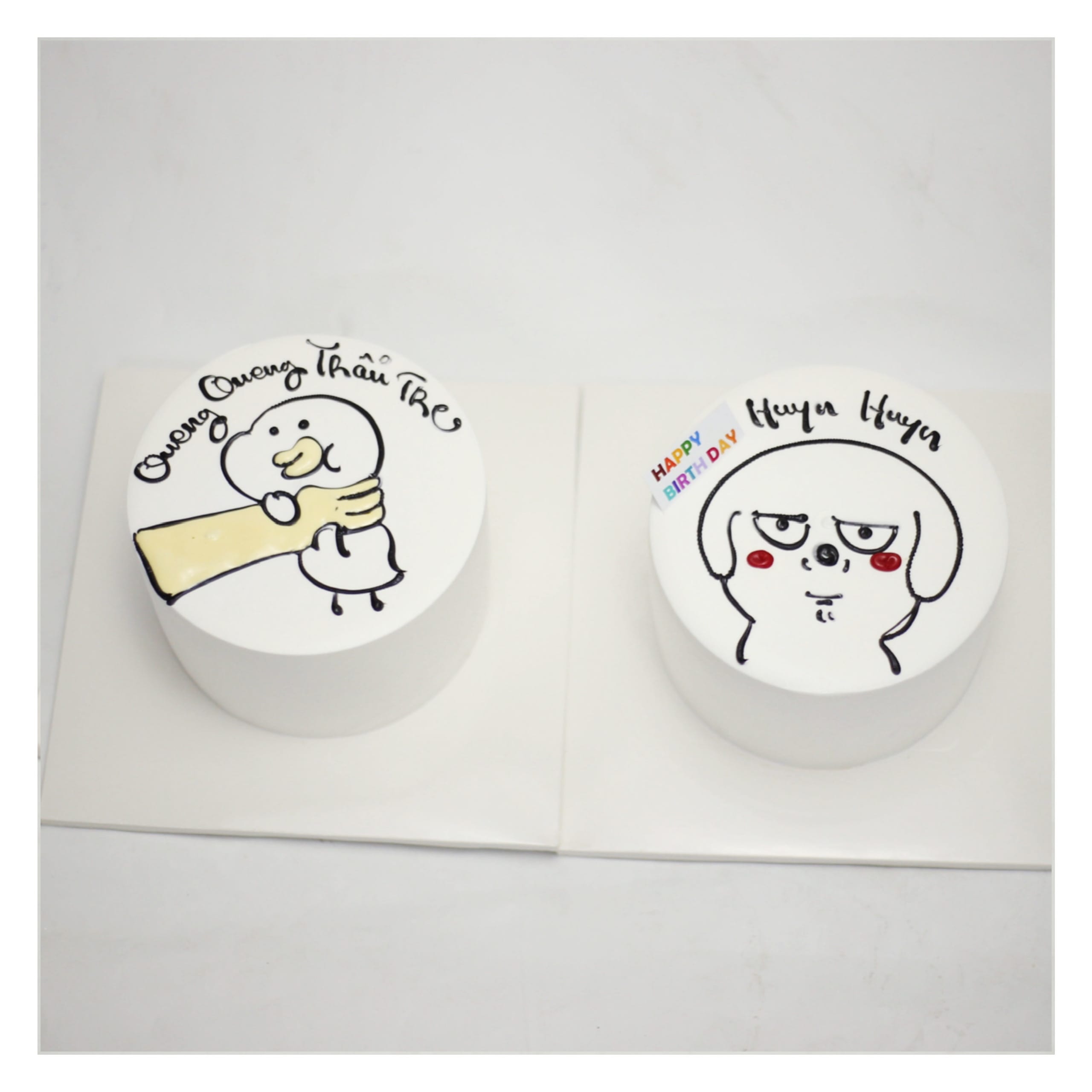 Bánh kem Bento couple vẽ hình ngộ nghĩnh