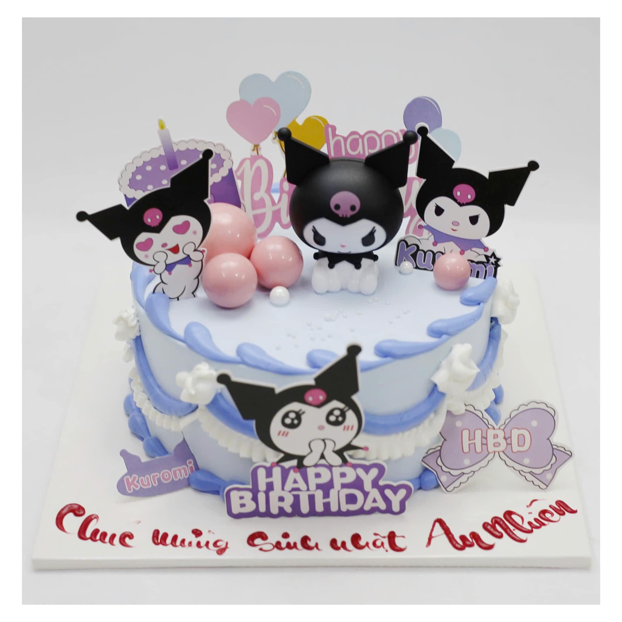 Bánh kem Kuromi tone tím pastel dễ thương