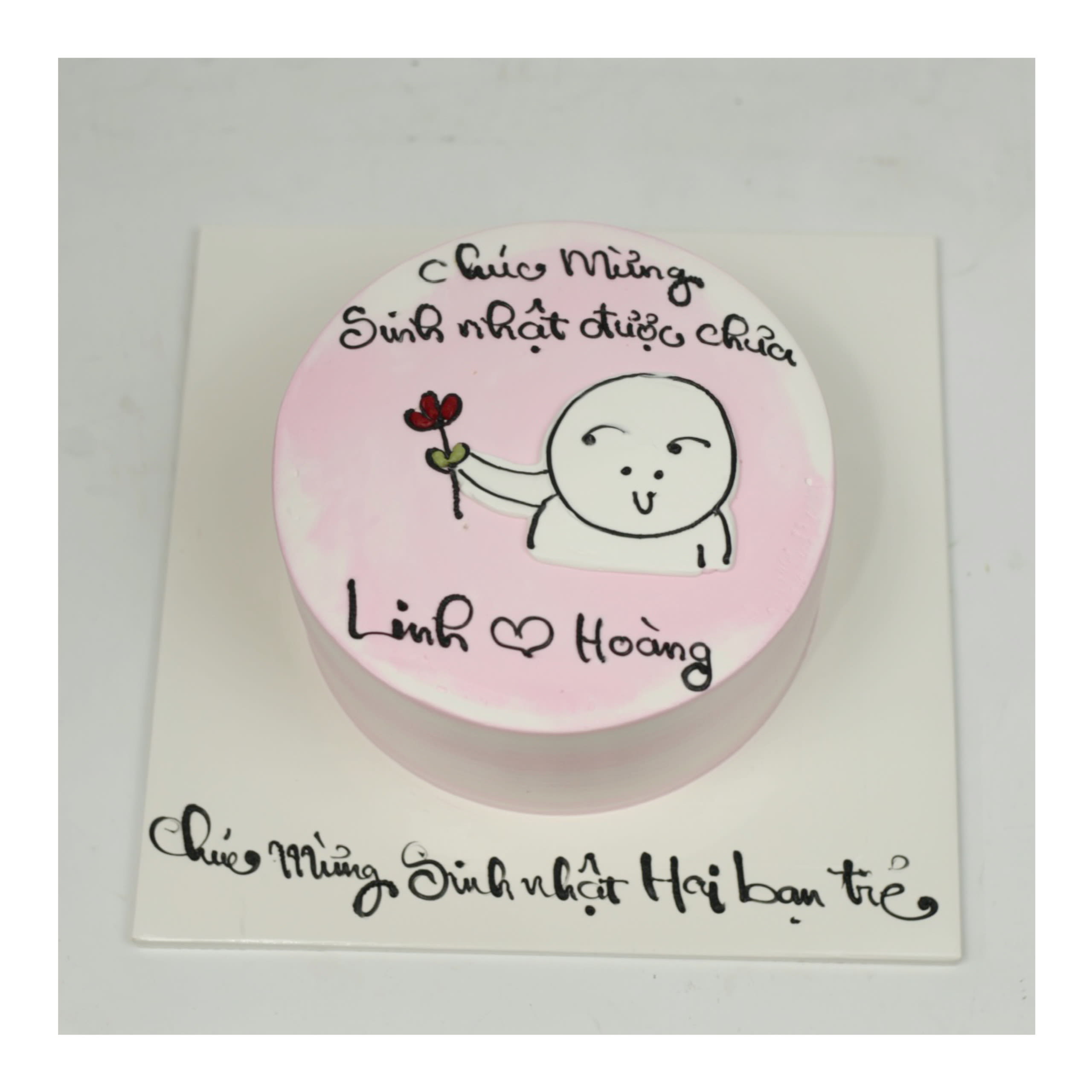 Bánh bento mini hồng vẽ hình chibi đáng yêu