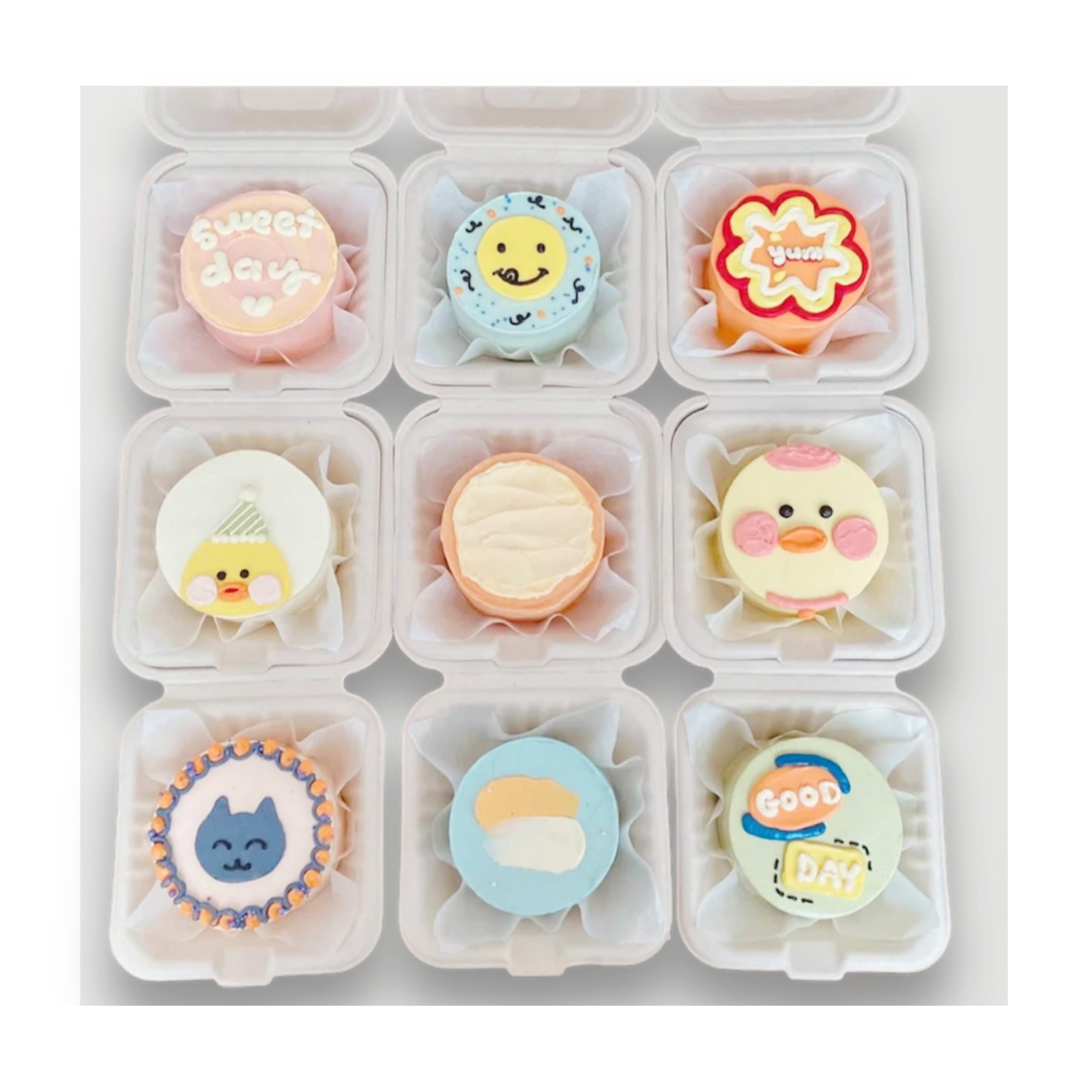 Set 9 bánh mini bento họa tiết đa dạng