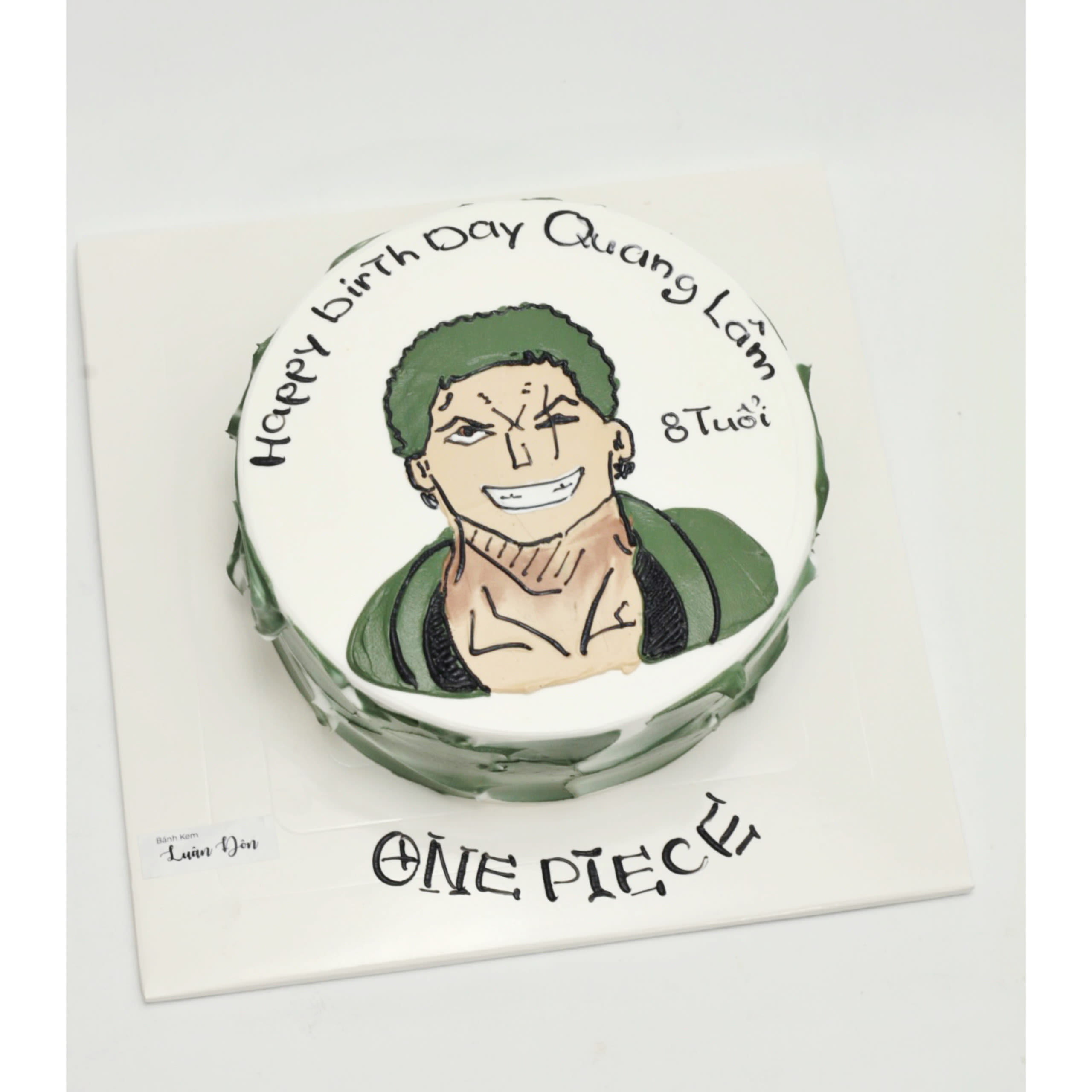 Bánh kem vẽ hình Zoro One Piece cá tính