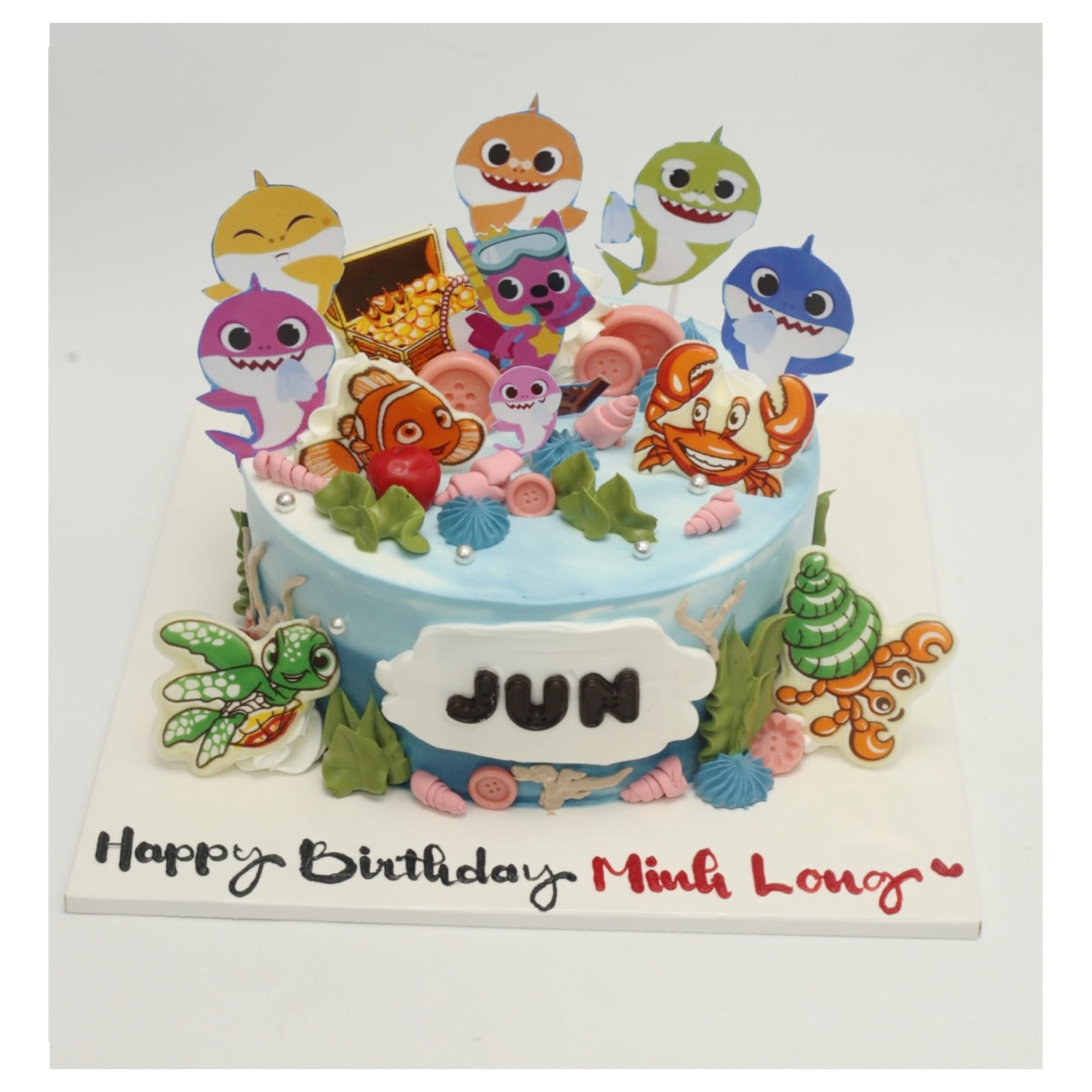Bánh kem đại dương Baby Shark cho bé trai
