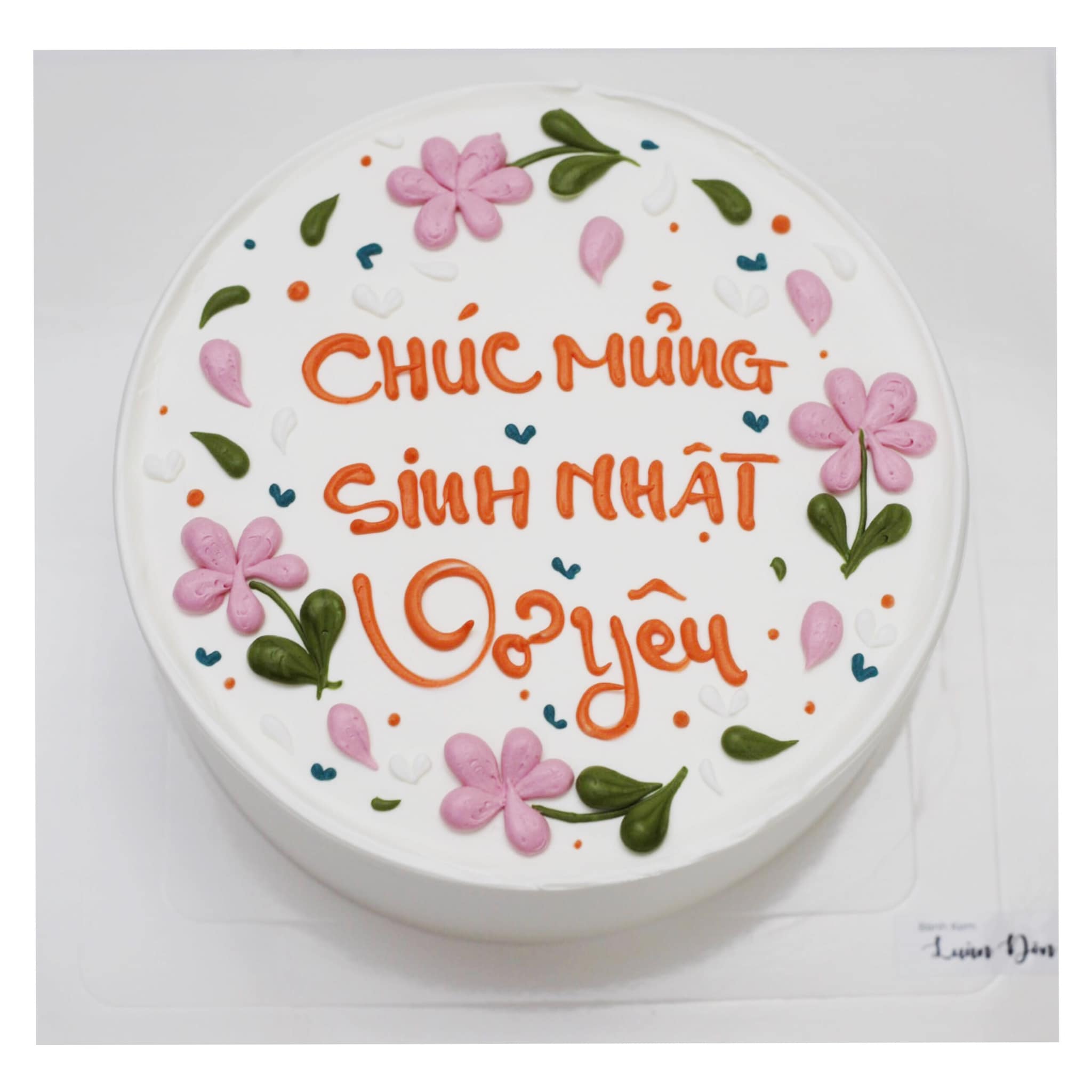 Bánh kem vẽ hoa hồng tặng vợ yêu