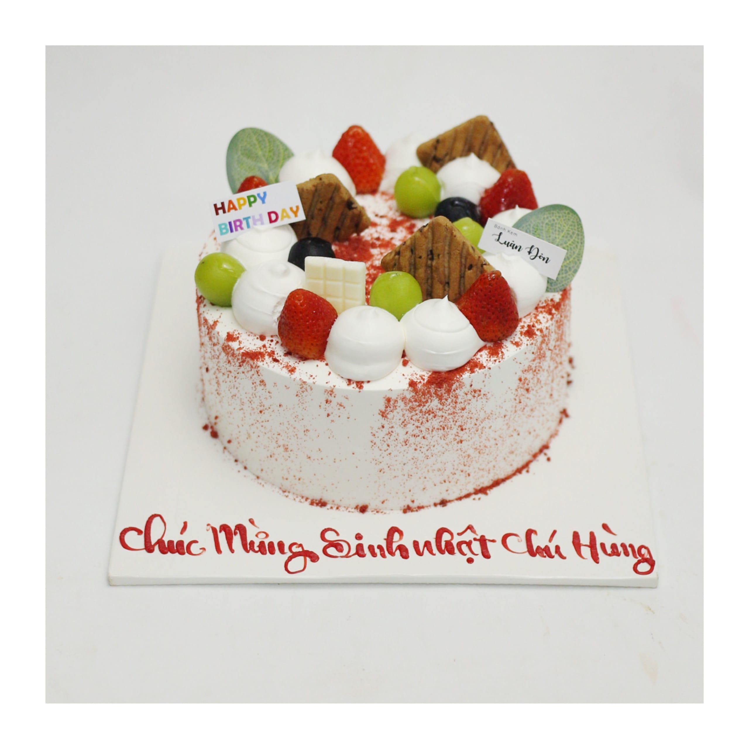 Bánh kem red velvet dâu tây bánh quy