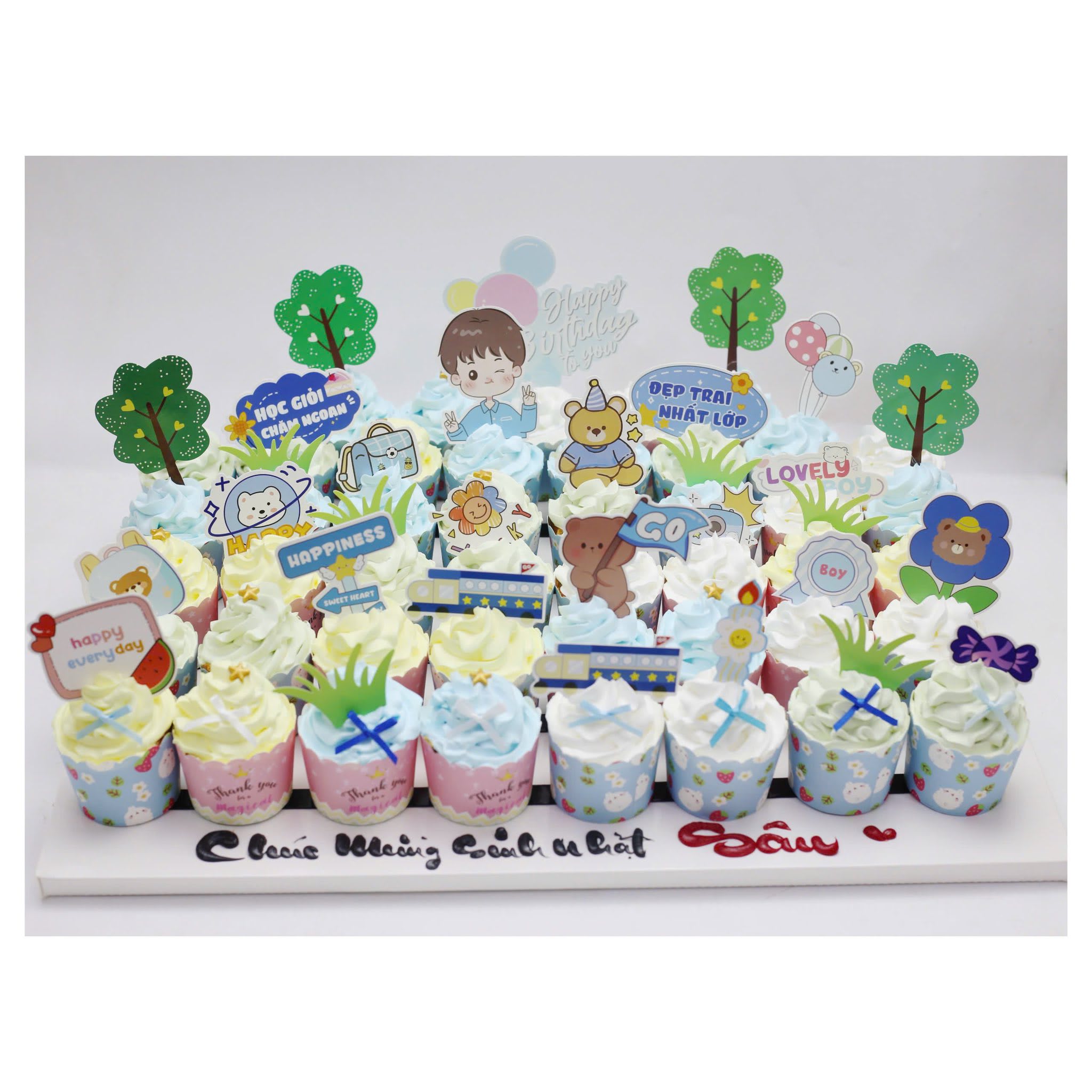 Set cupcake trang trí chủ đề hoạt hình