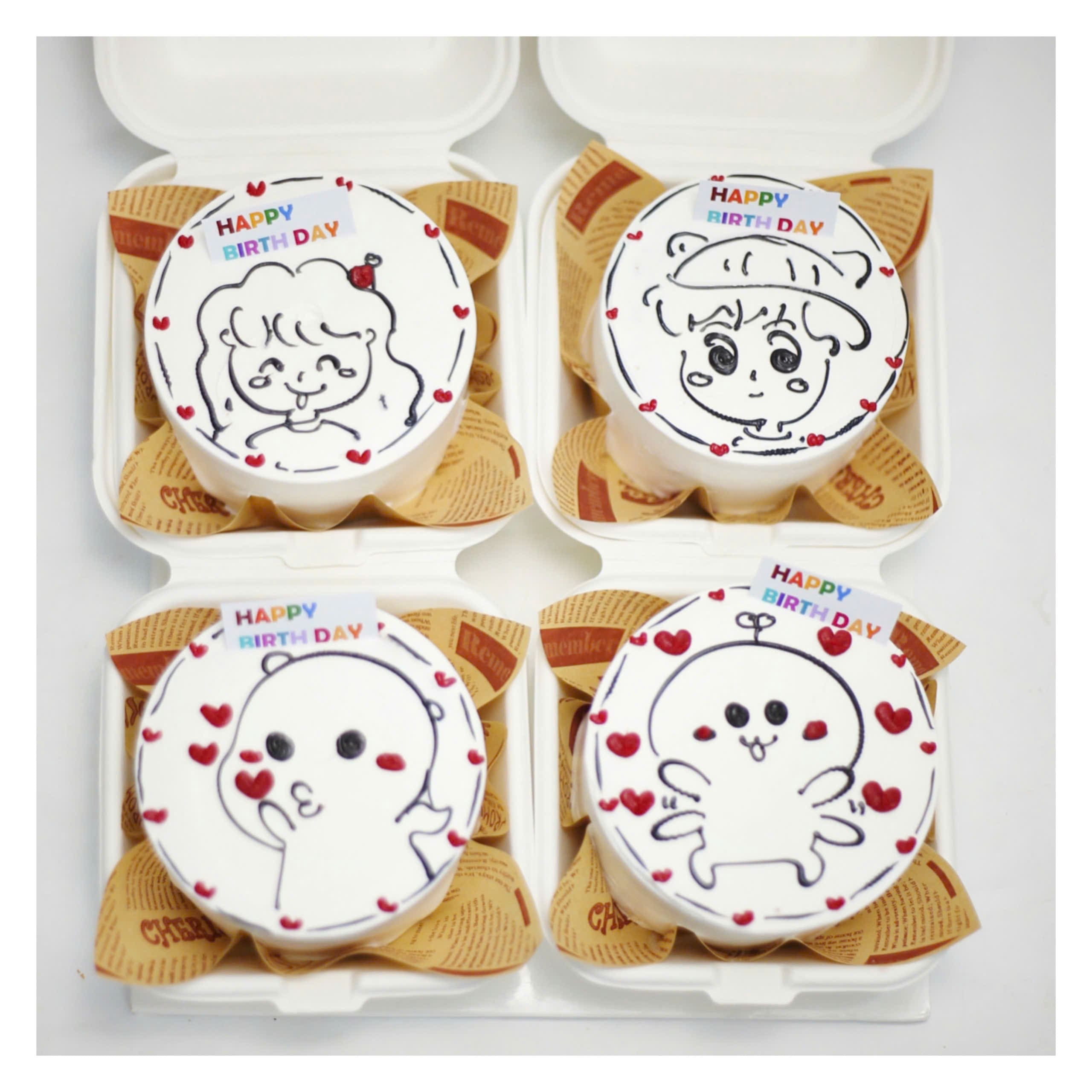 Set bánh mini doodle dễ thương