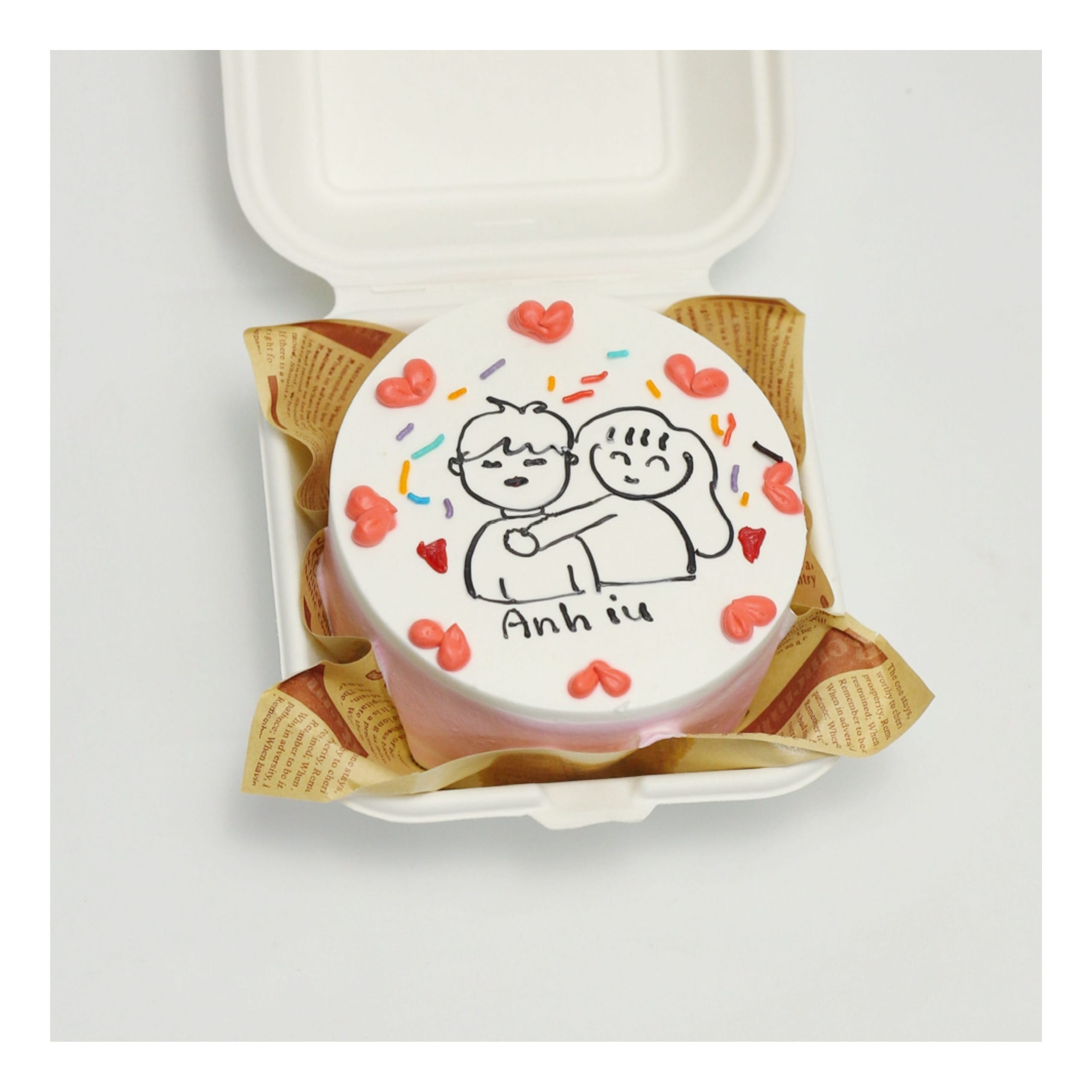 Bánh Bento vẽ hình cặp đôi ôm nhau
