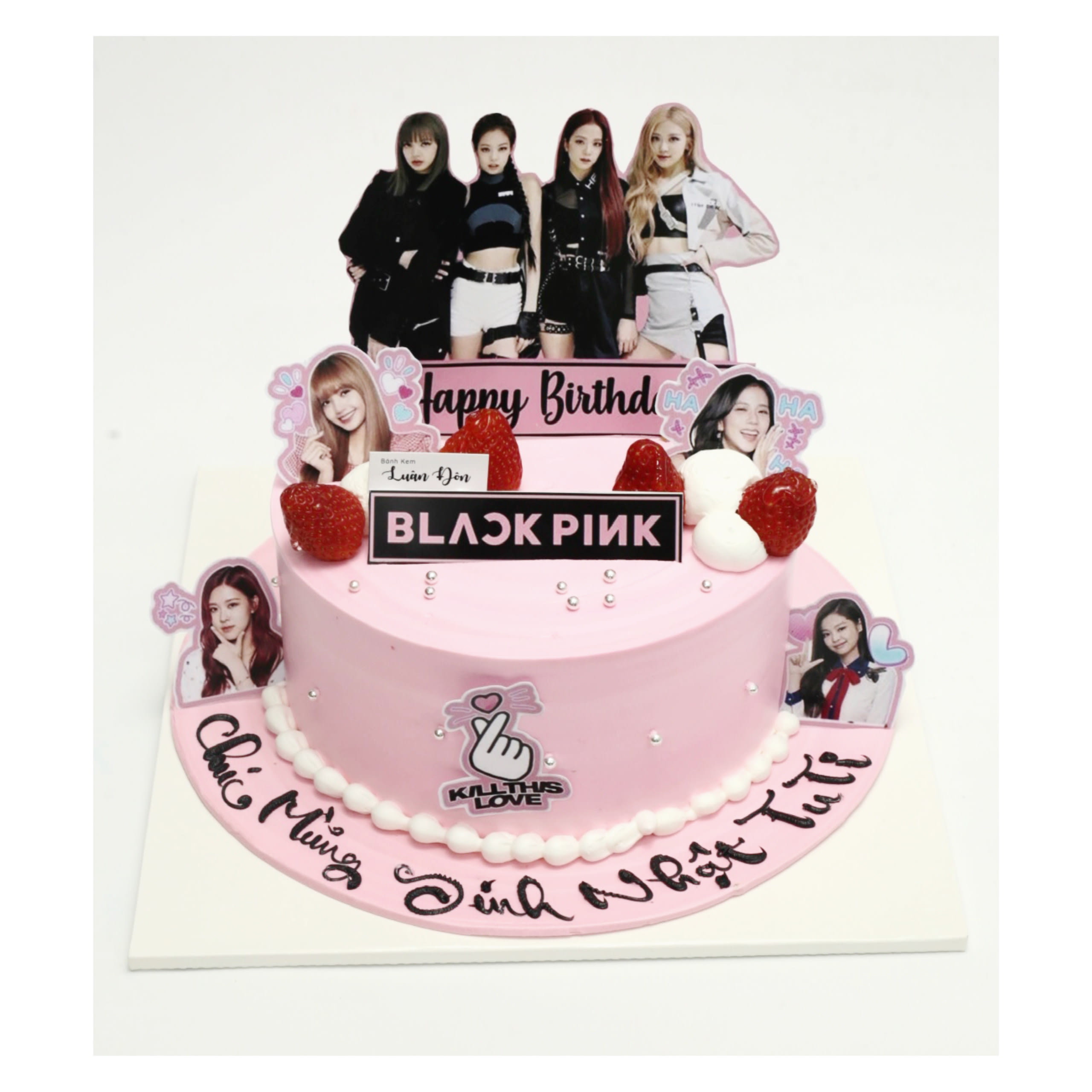 Bánh kem hồng chủ đề nhóm nhạc Blackpink