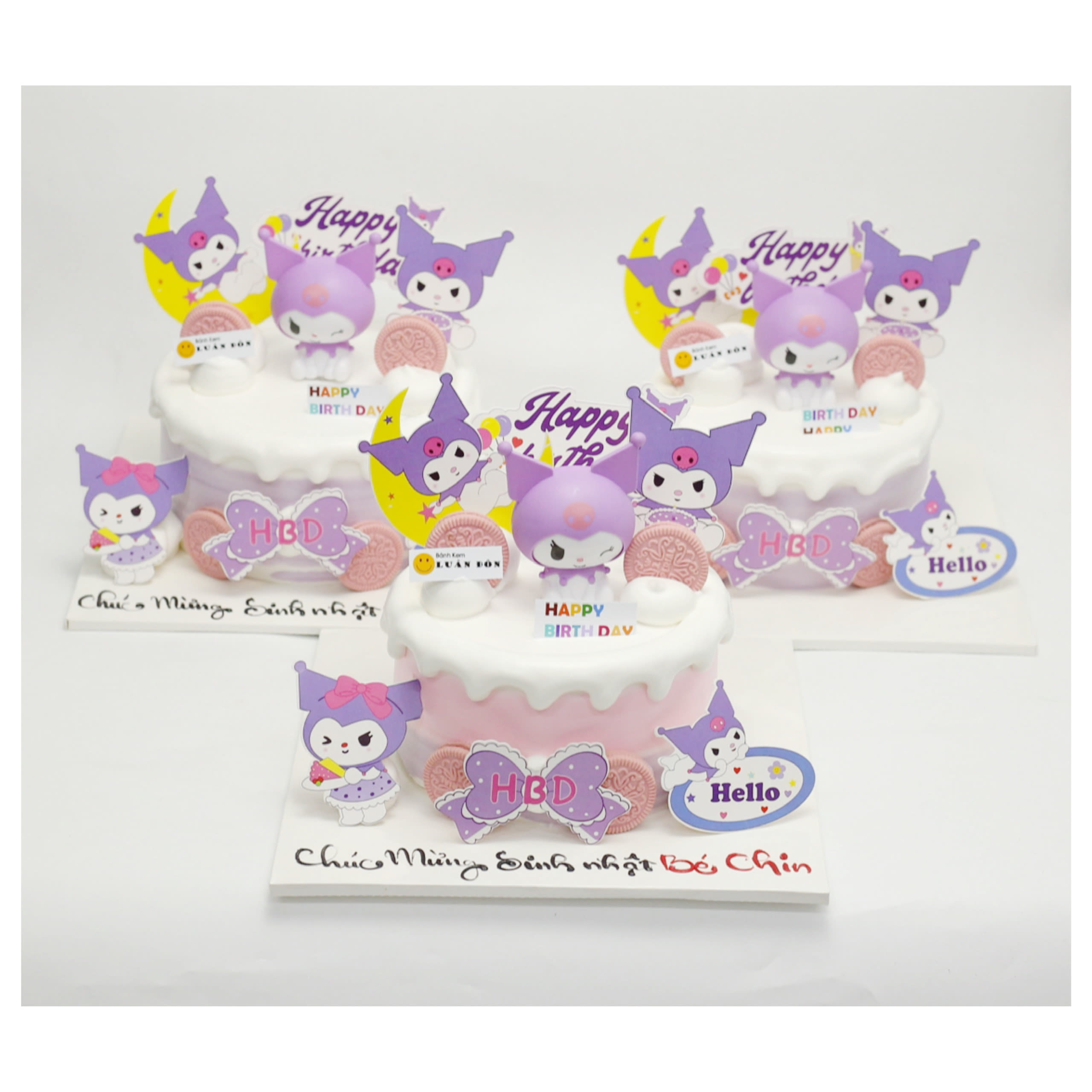 Bánh kem Kuromi tím pastel dễ thương cho bé