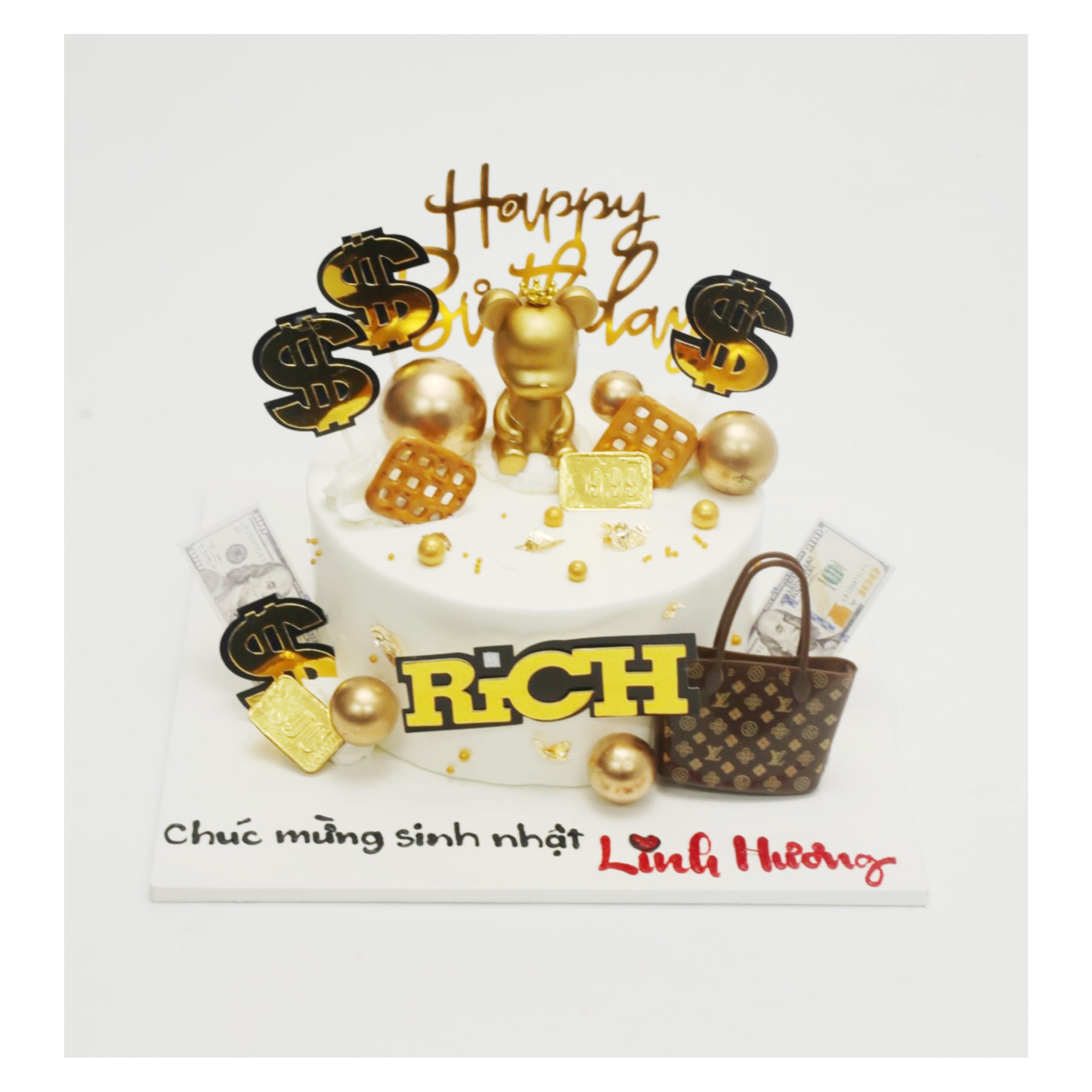 Bánh kem Rich vàng kim sang trọng