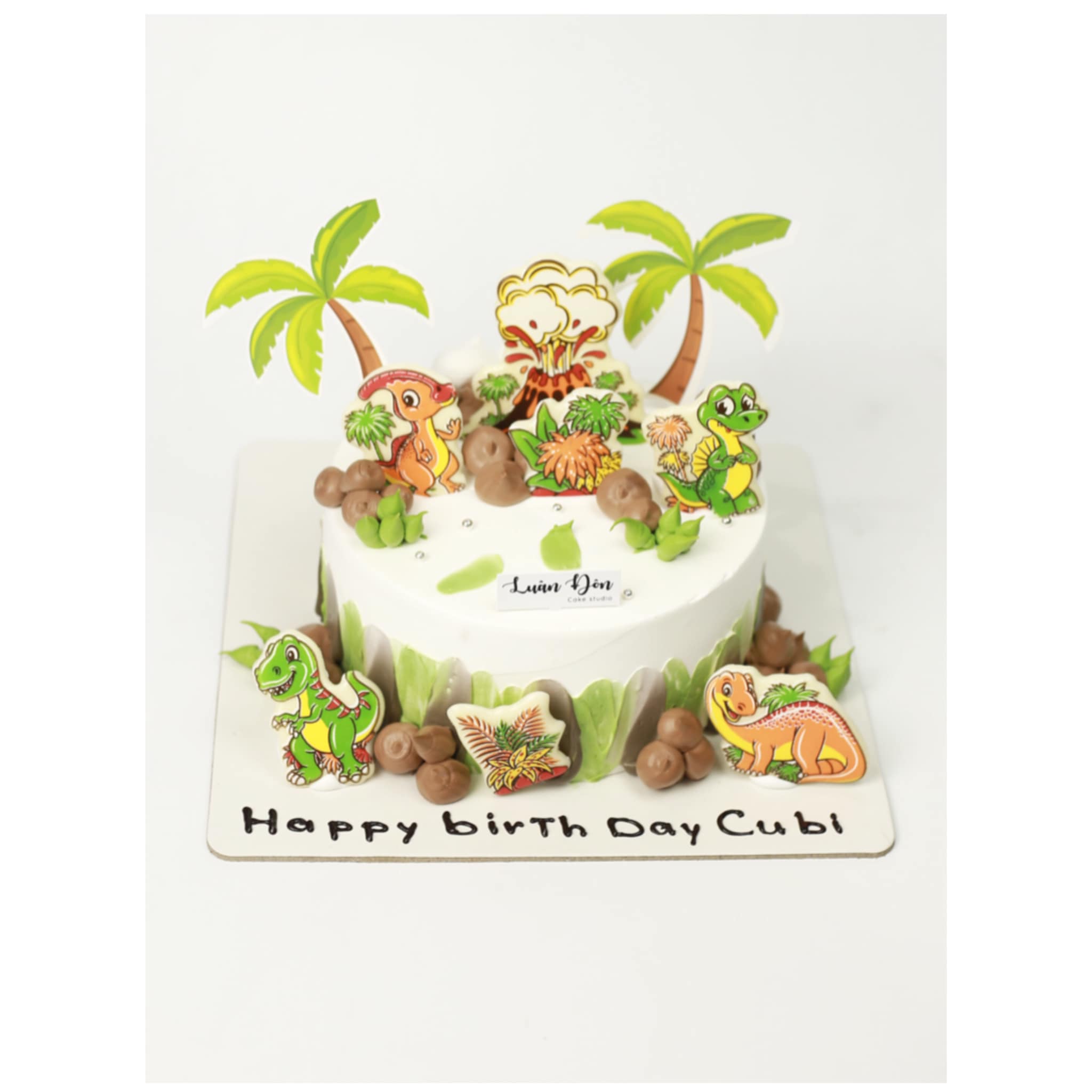 Bánh kem thế giới khủng long xanh mướt