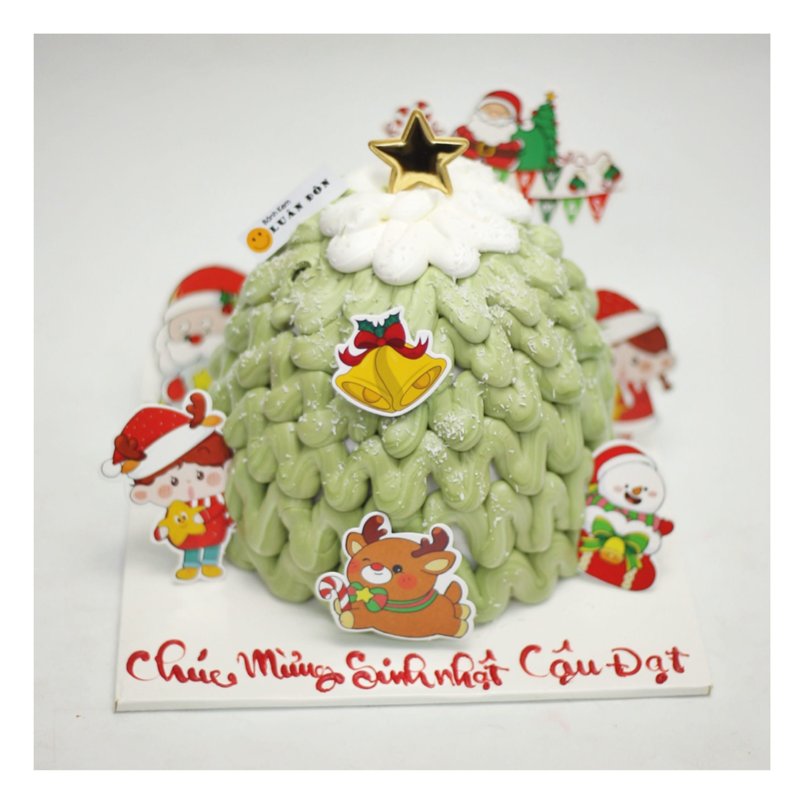 Bánh kem Noel hình cây thông xanh mừng sinh nhật