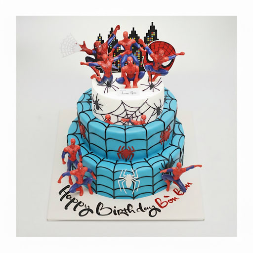 Bánh kem biệt đội Spider-Man xanh dương