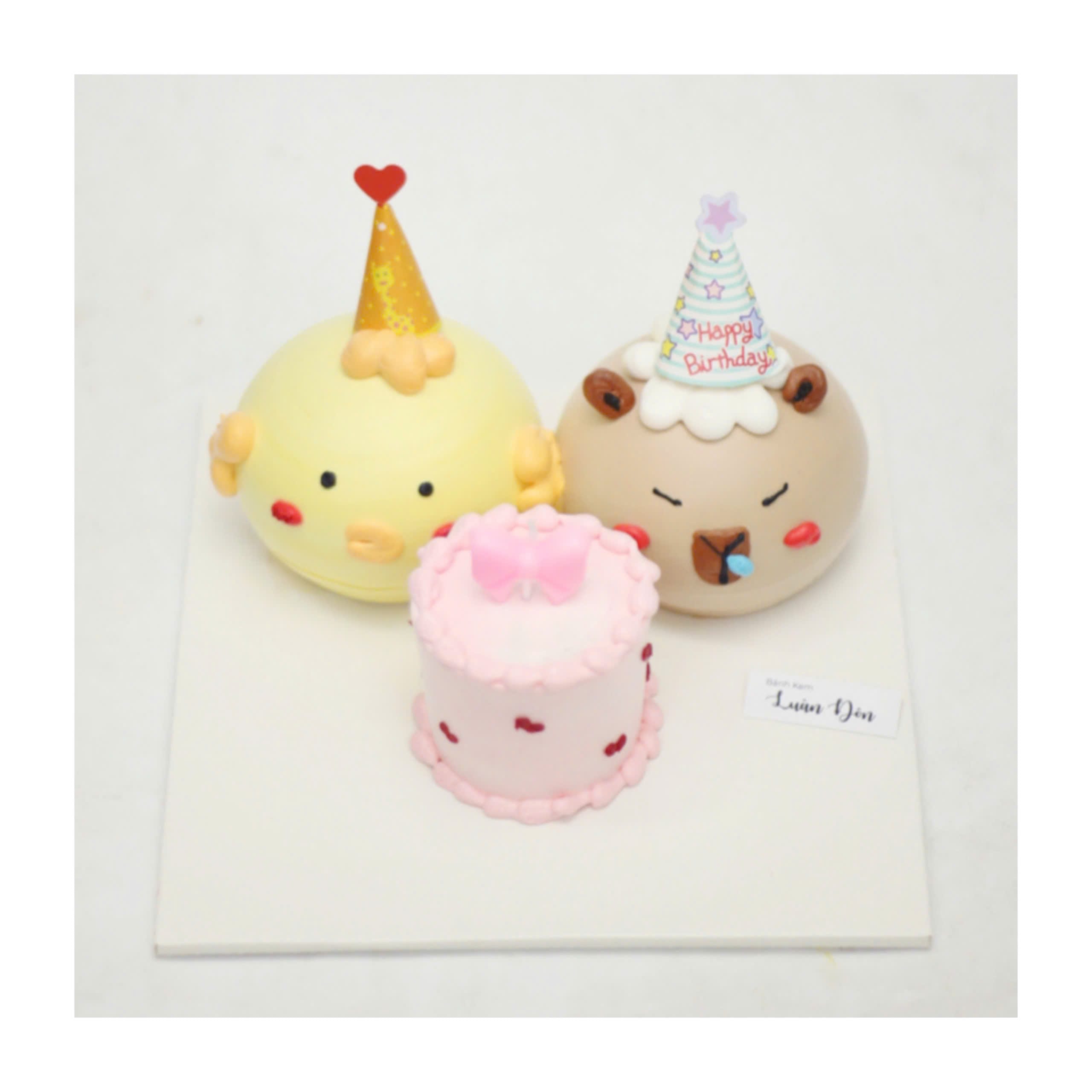 Bánh kem thú nổi mini pastel