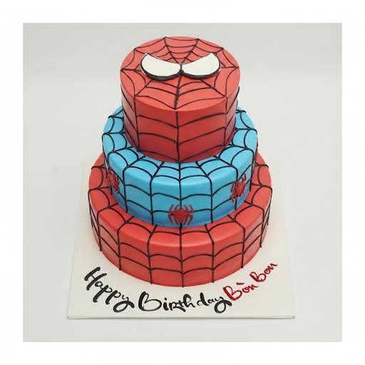 Bánh kem Spider-Man ba tầng đỏ xanh