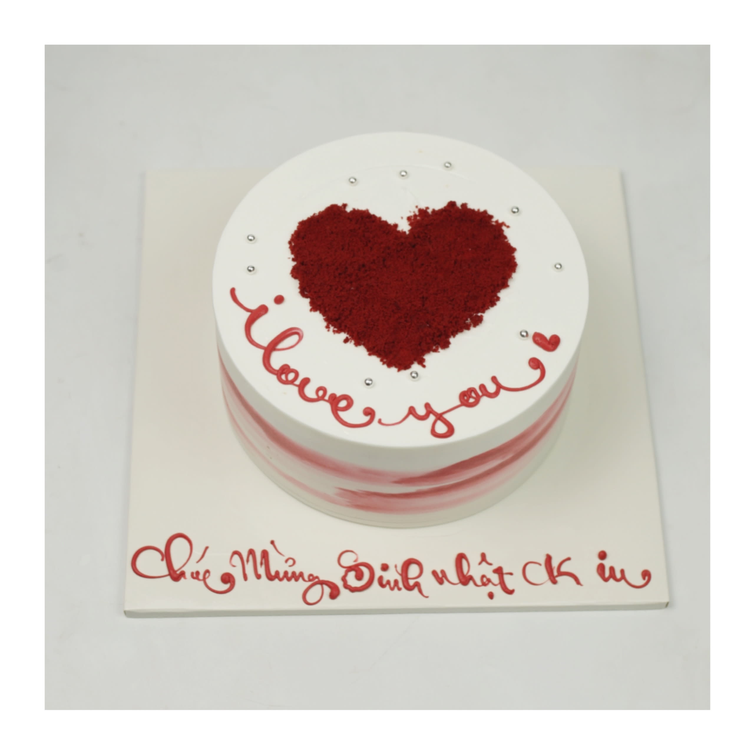 Bánh kem trái tim I love you ngọt ngào