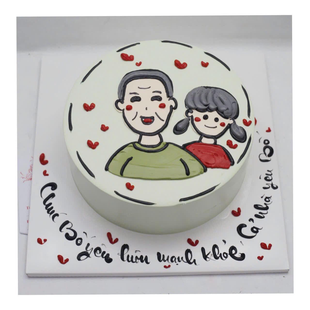 Bánh vẽ chân dung bố và con gái