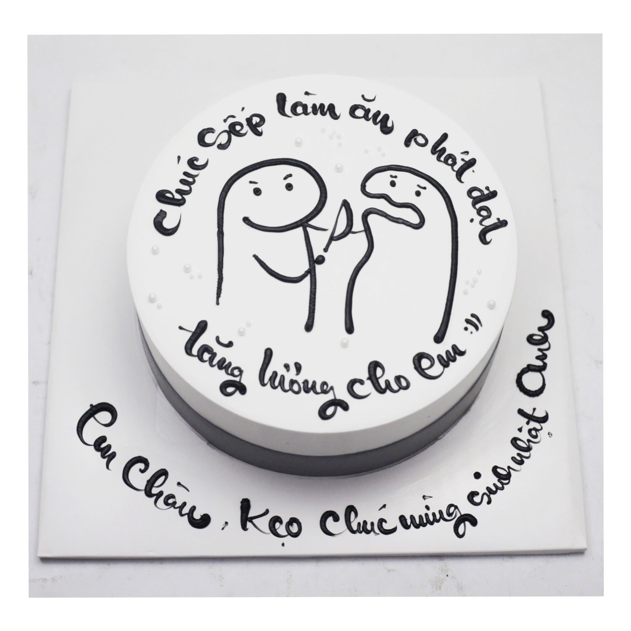 Bánh vẽ chibi Flork hài hước tặng sếp