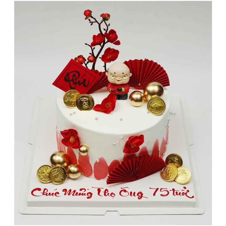 Bánh mừng thọ ông 75 tuổi vàng