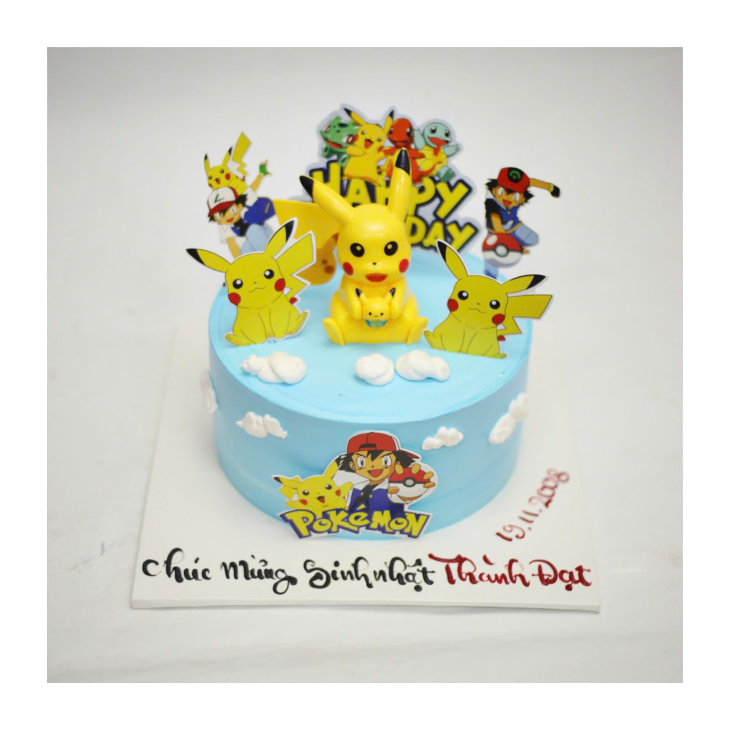 Bánh kem chủ đề Pokemon Pikachu sống động