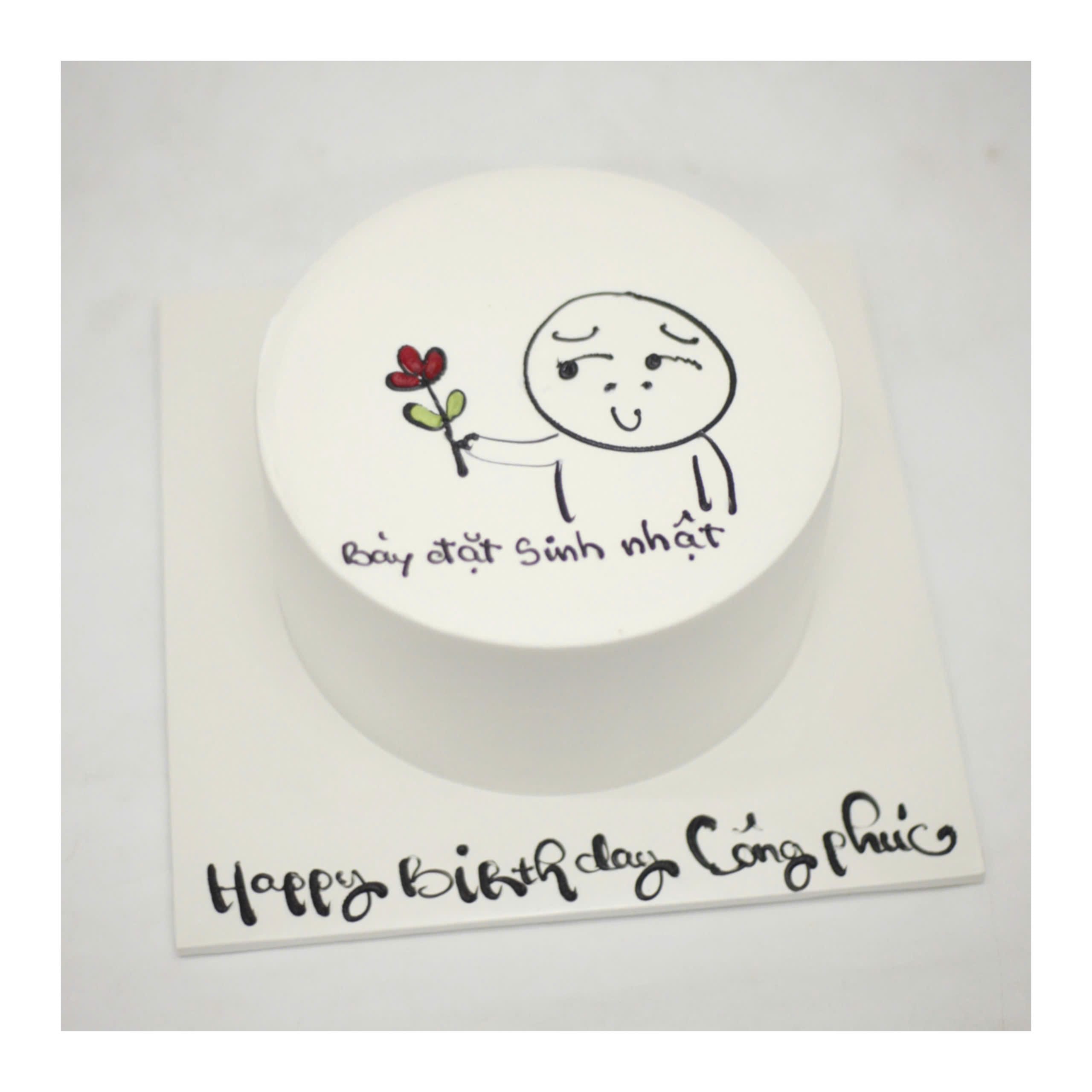 Bánh kem vẽ hình chibi ngộ nghĩnh