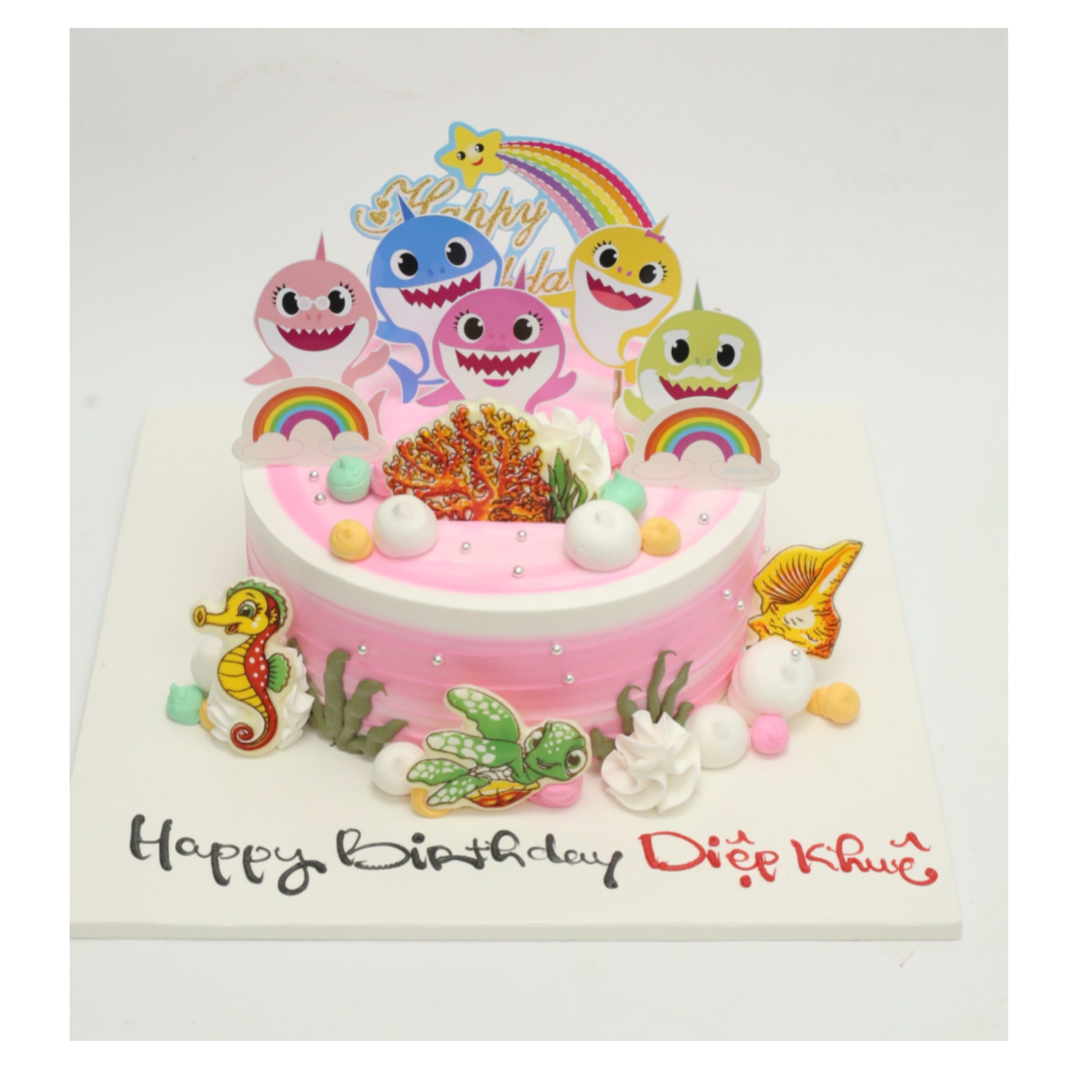 Bánh kem đại dương Baby Shark cho bé