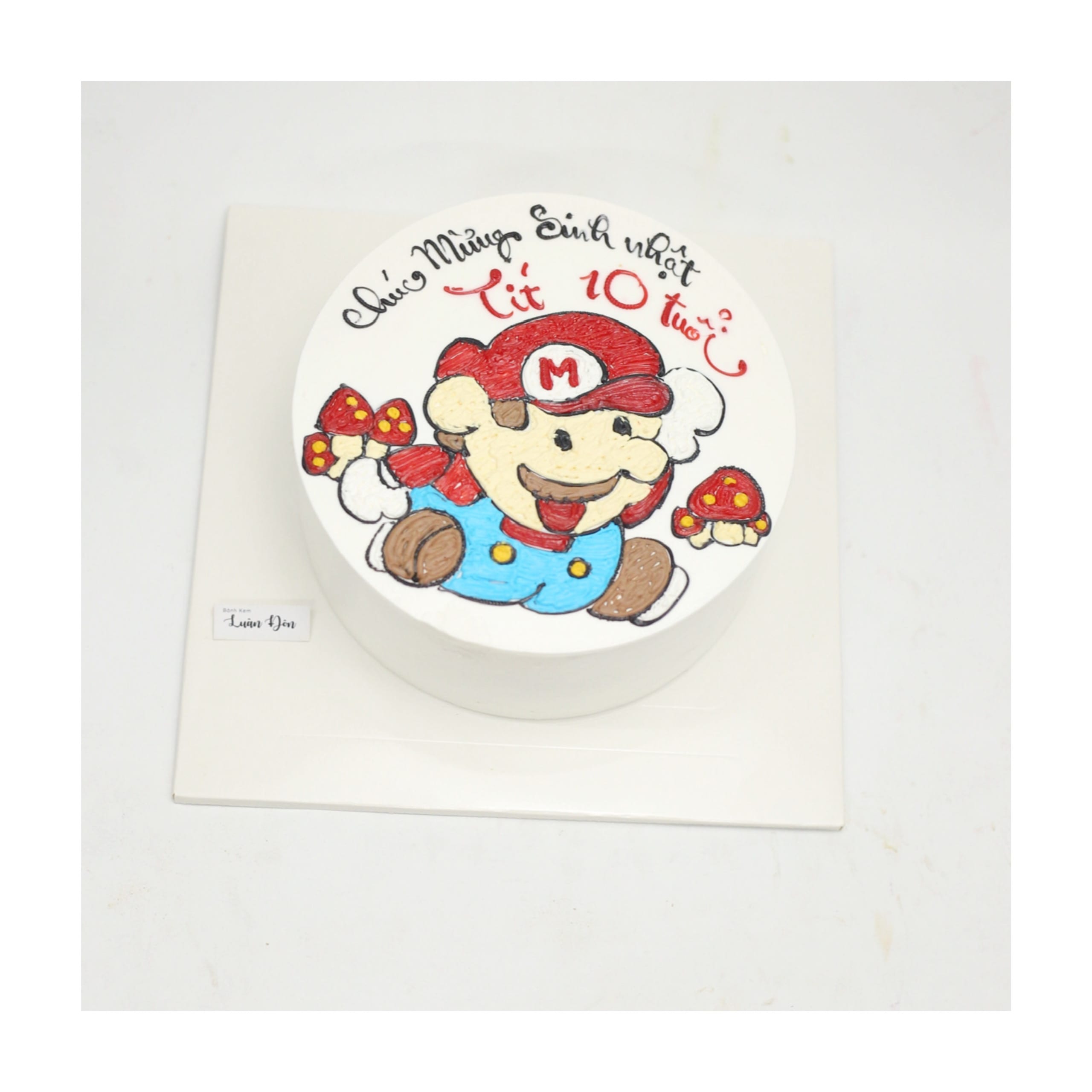 Bánh kem Mario vẽ tay cho bé trai