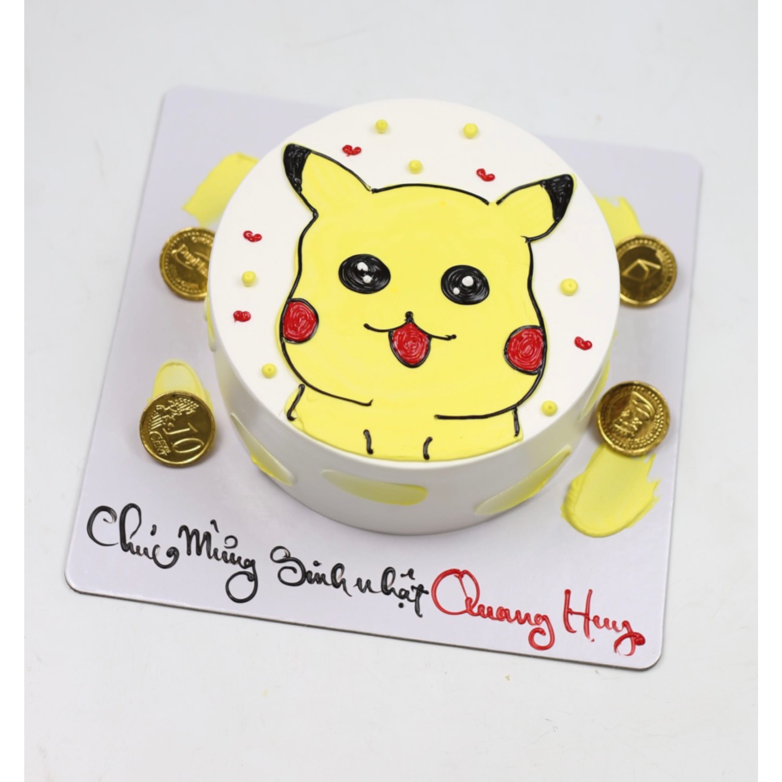 Bánh kem Pikachu vàng rực rỡ vui nhộn