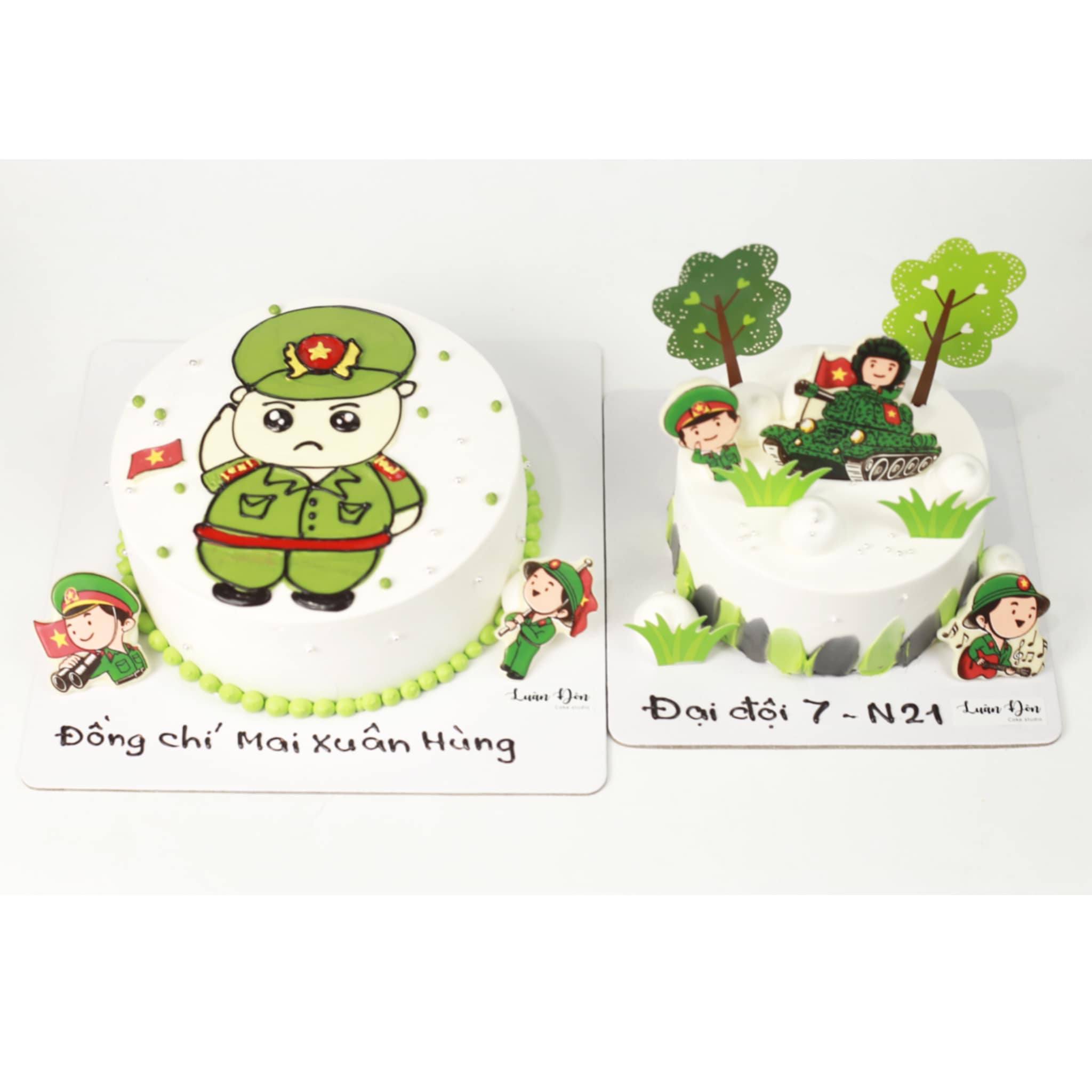 Set bánh kem chú bộ đội tí hon