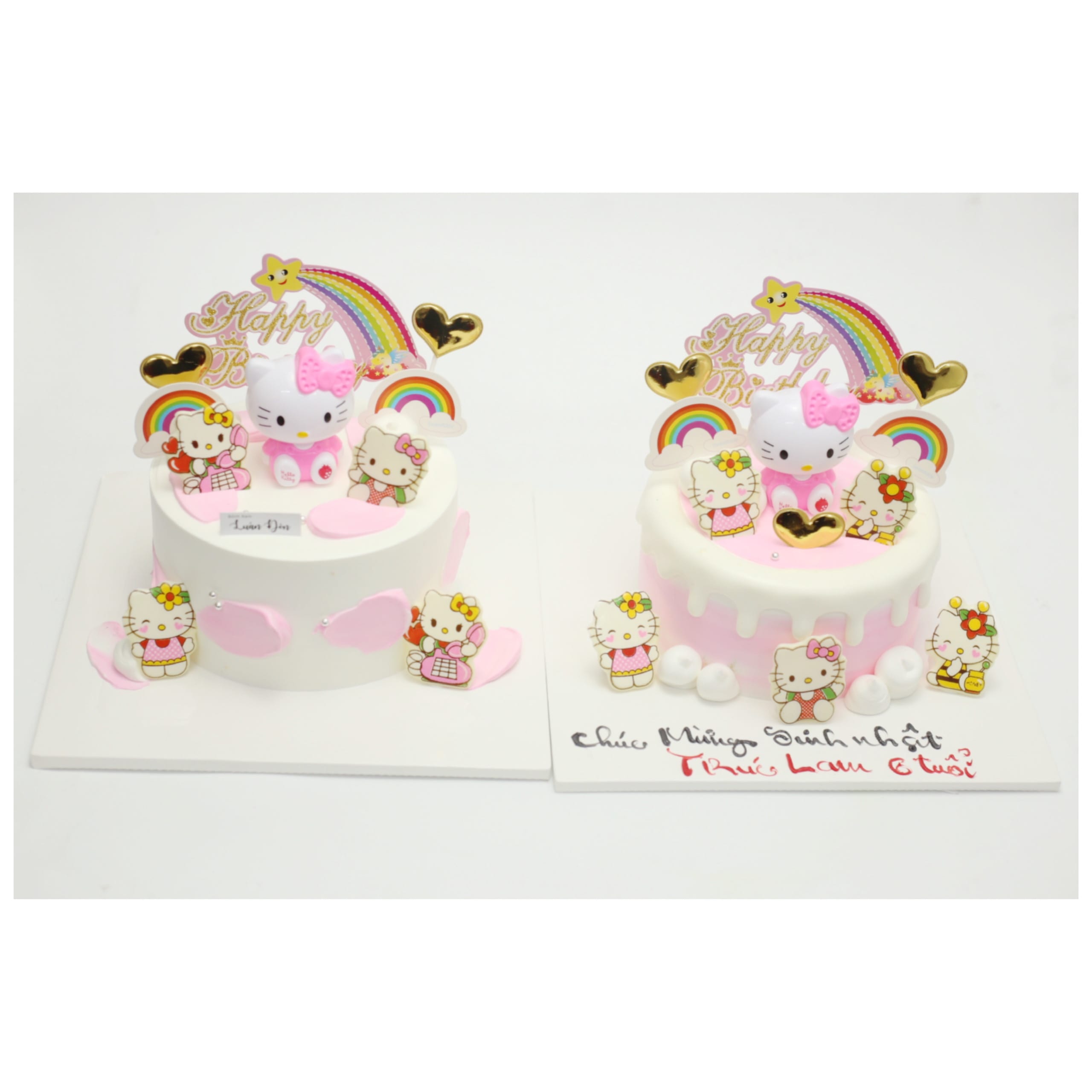 Bánh kem Hello Kitty và cầu vồng