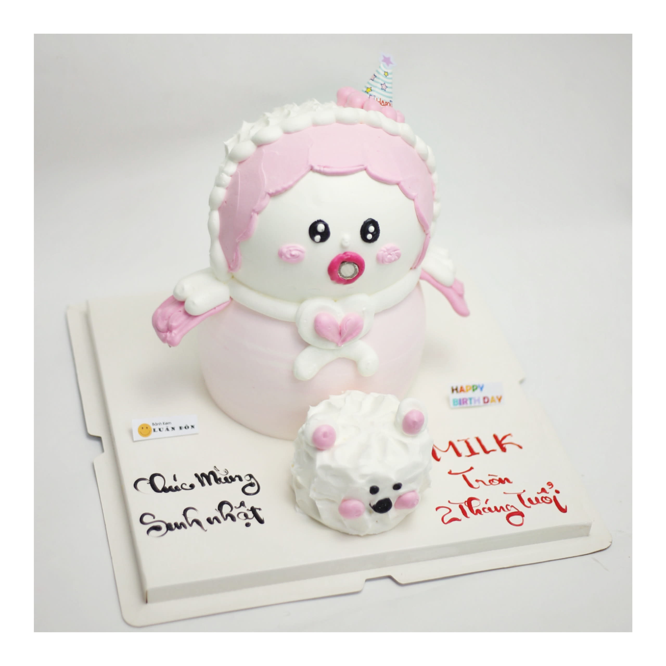 Bánh kem tạo hình Baby Three hồng ngọt ngào