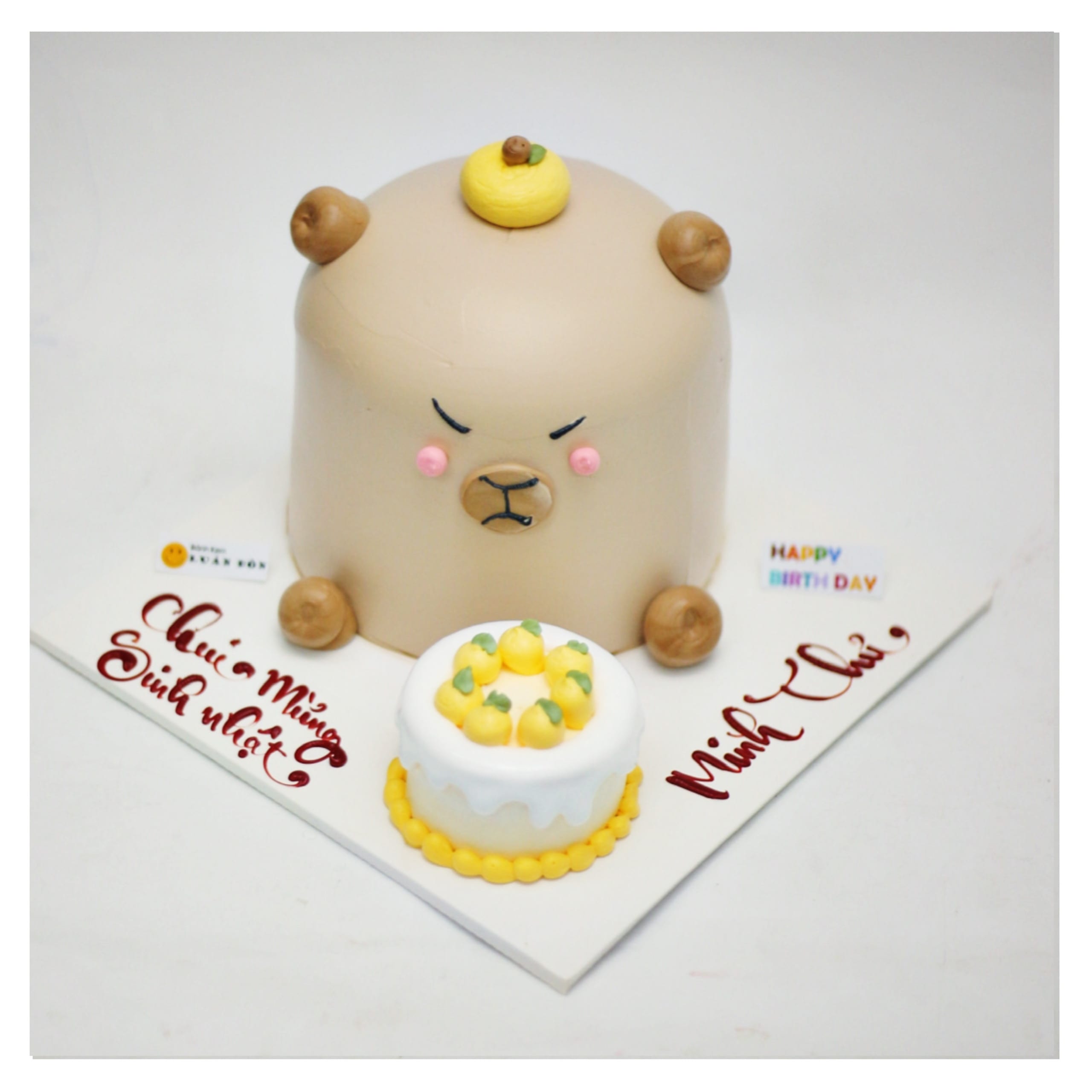 Bánh kem Capybara tạo hình 3D ấn tượng