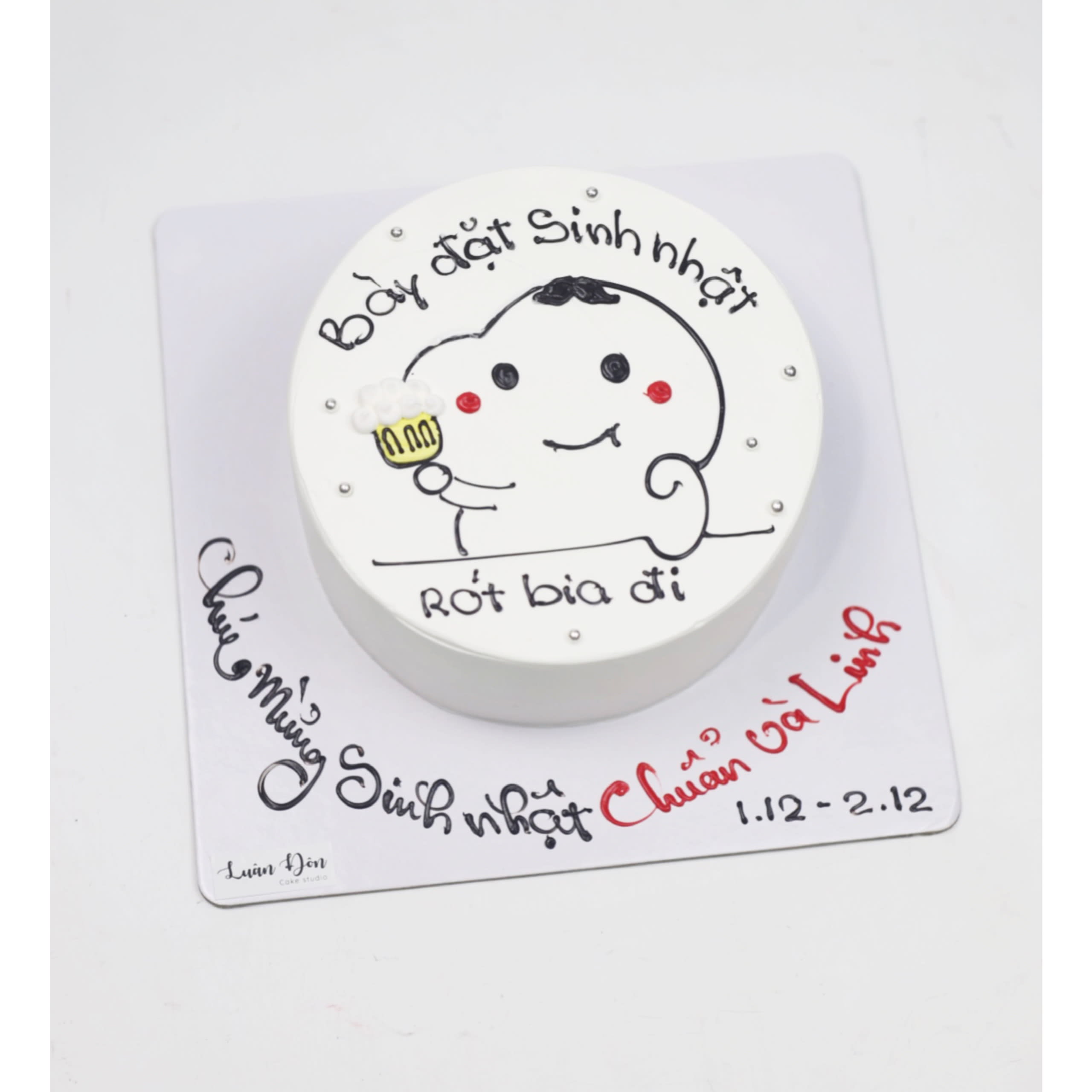 Bánh kem bento hoạt hình đáng yêu mời bia