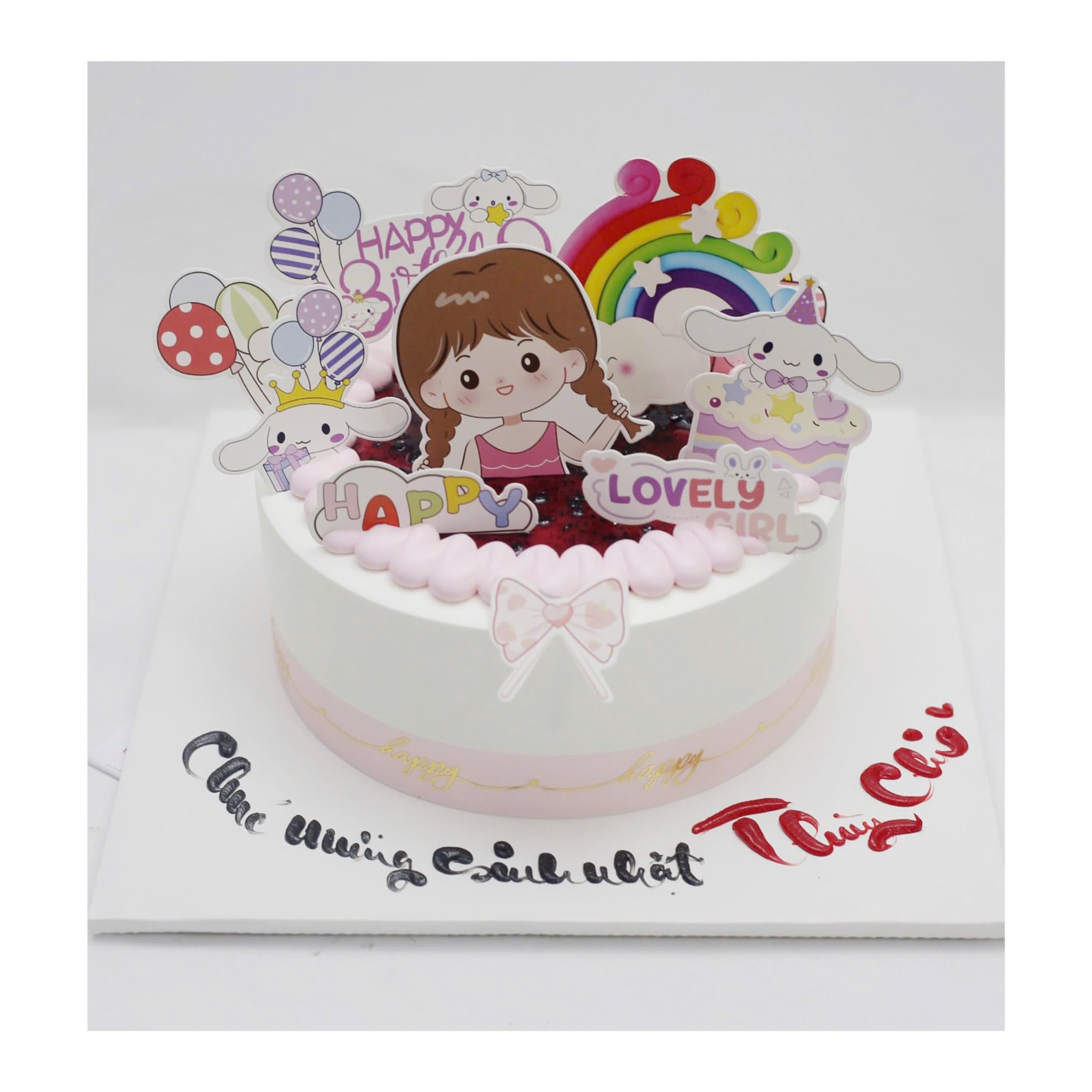 Bánh kem Cinnamoroll hồng dễ thương cho bé
