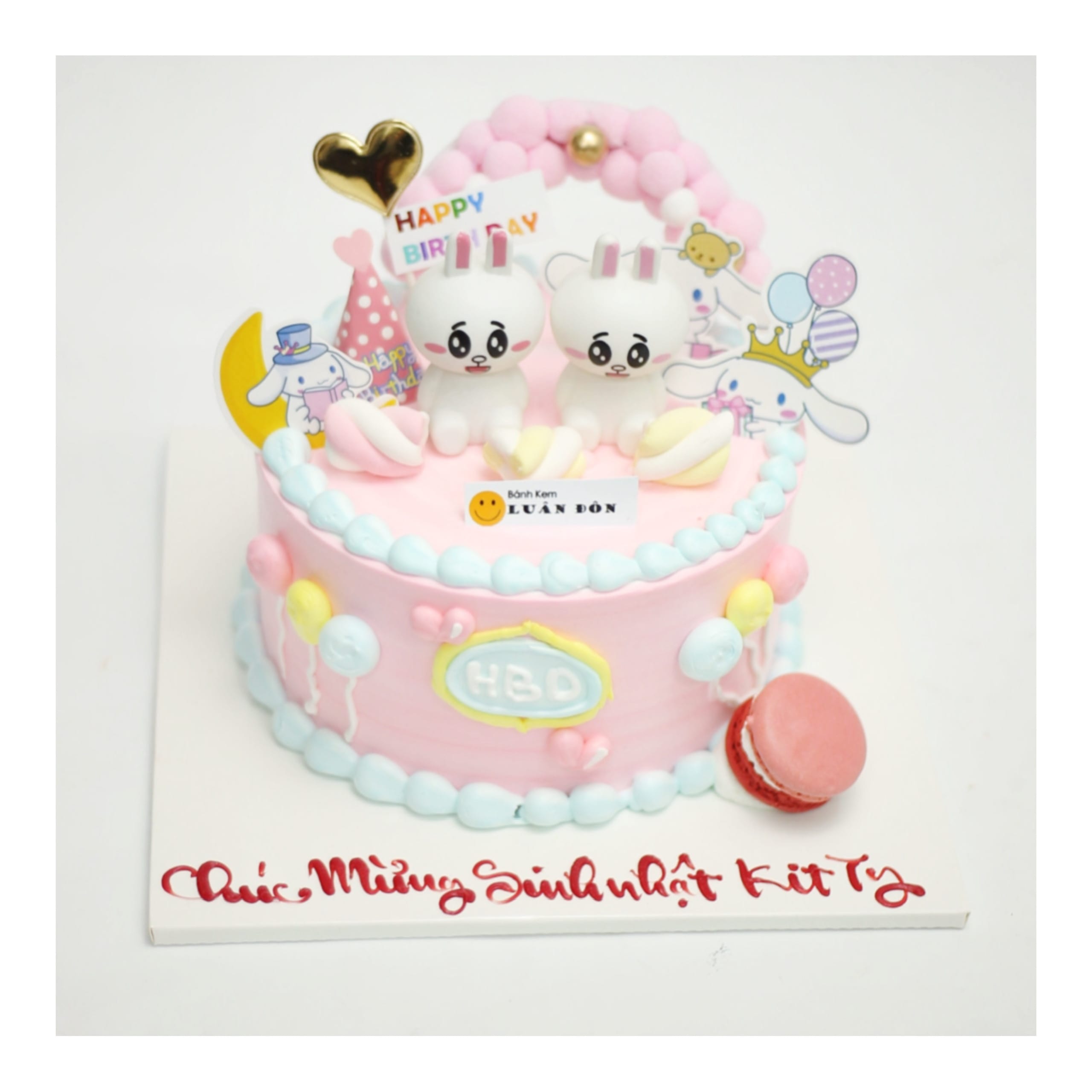 Bánh kem hồng Cinnamoroll cho bé gái
