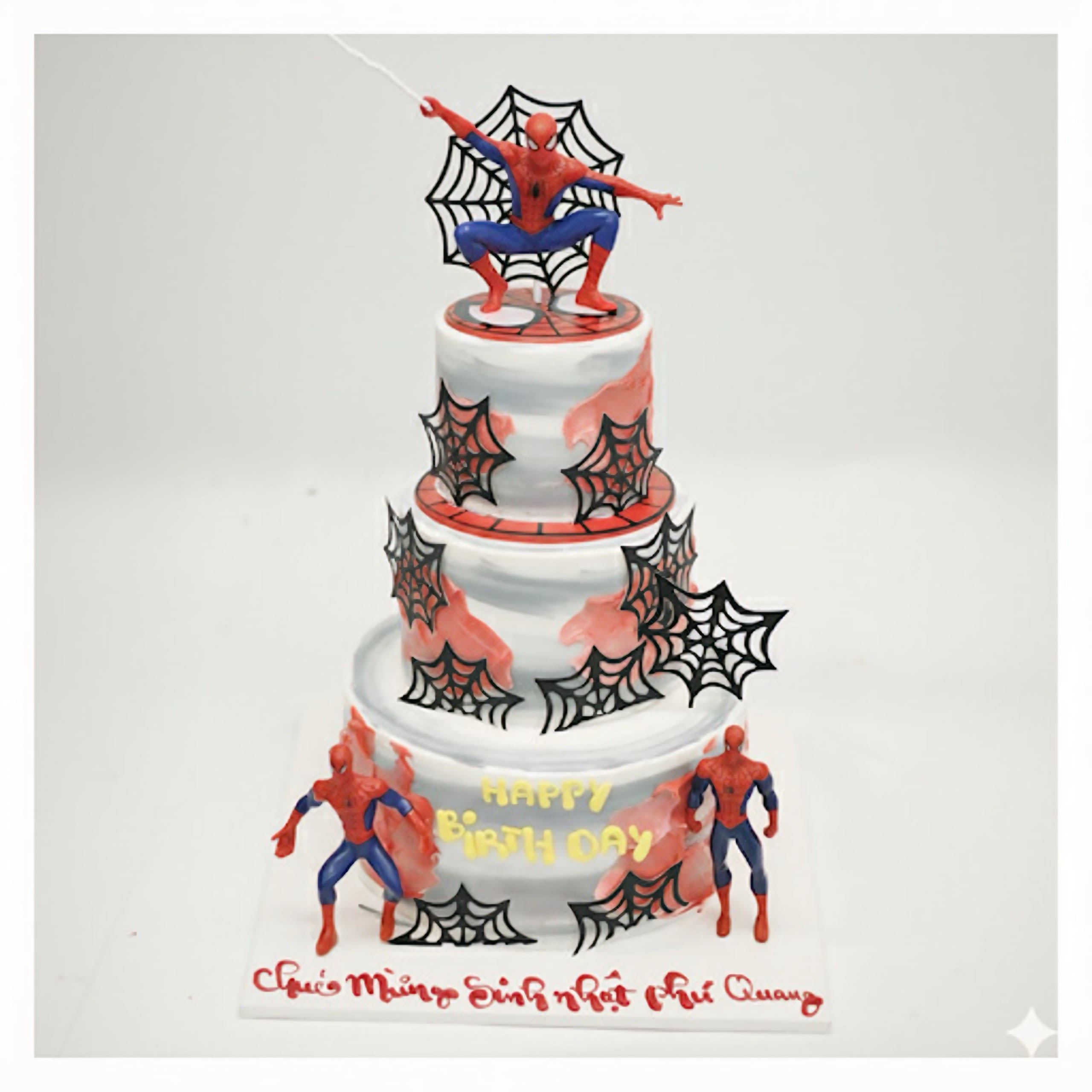 Bánh kem Spider-Man ba tầng phong cách hội họa