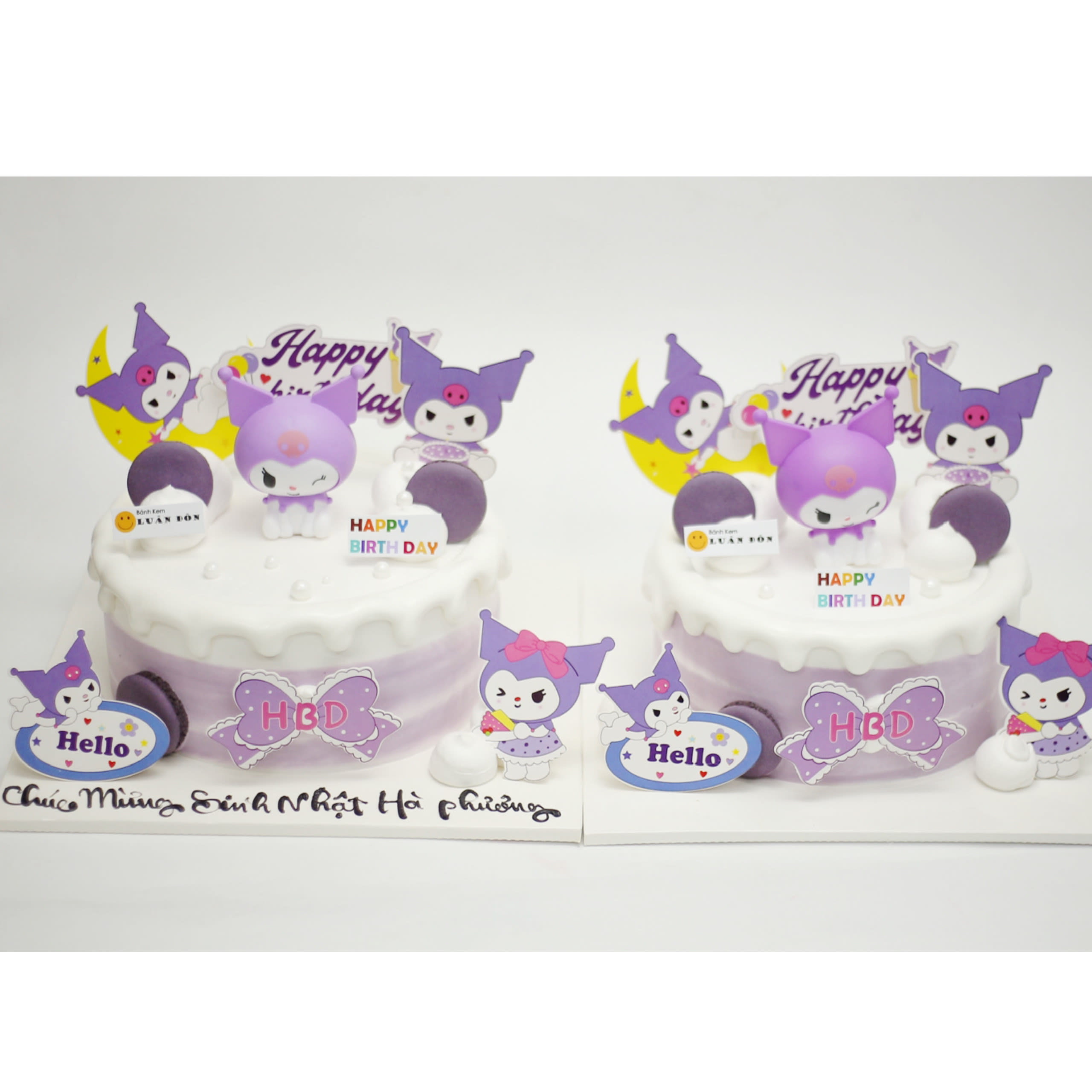 Bánh kem Kuromi tím pastel chủ đề sinh nhật