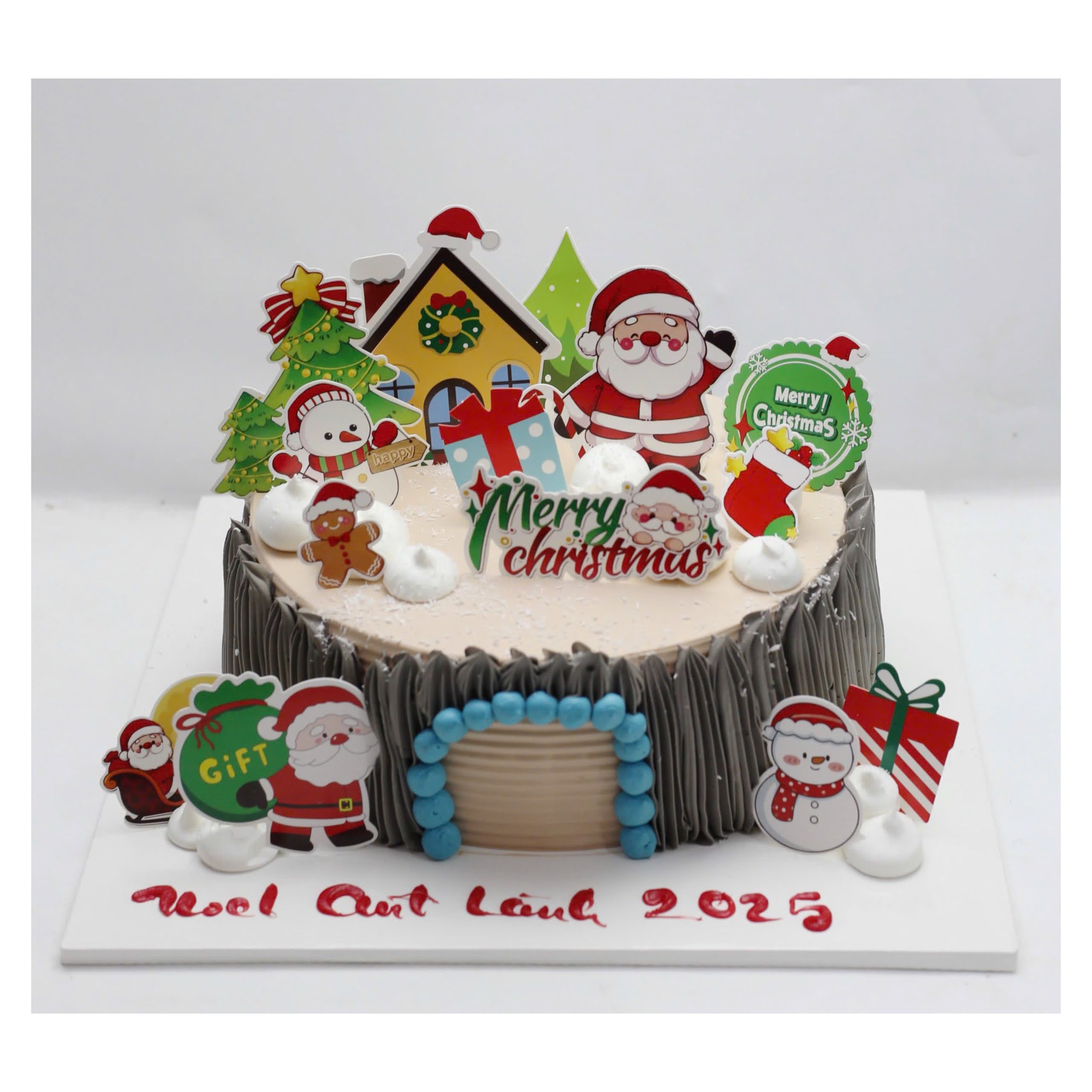 Bánh kem gốc cây Noel ấm áp