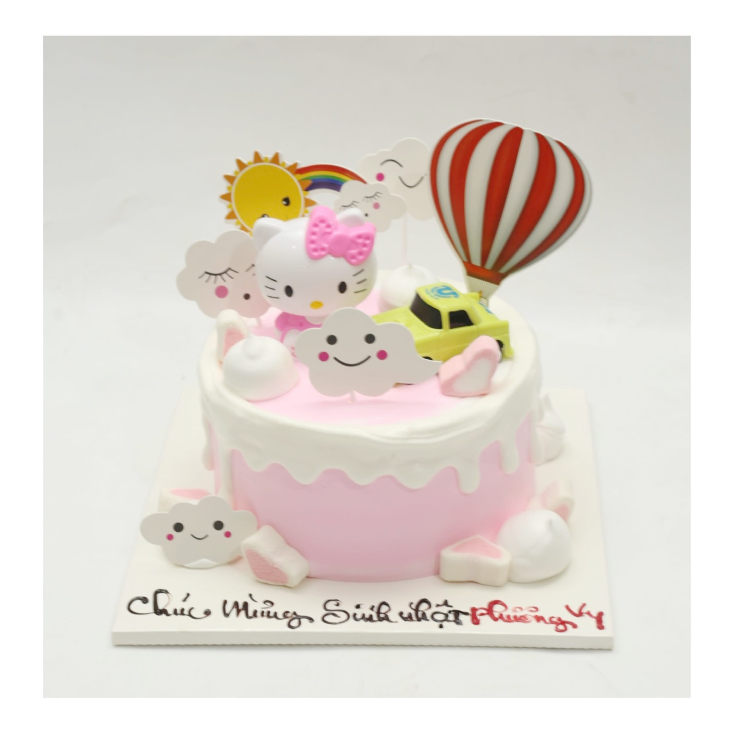 Bánh sinh nhật tông hồng Hello Kitty dễ thương
