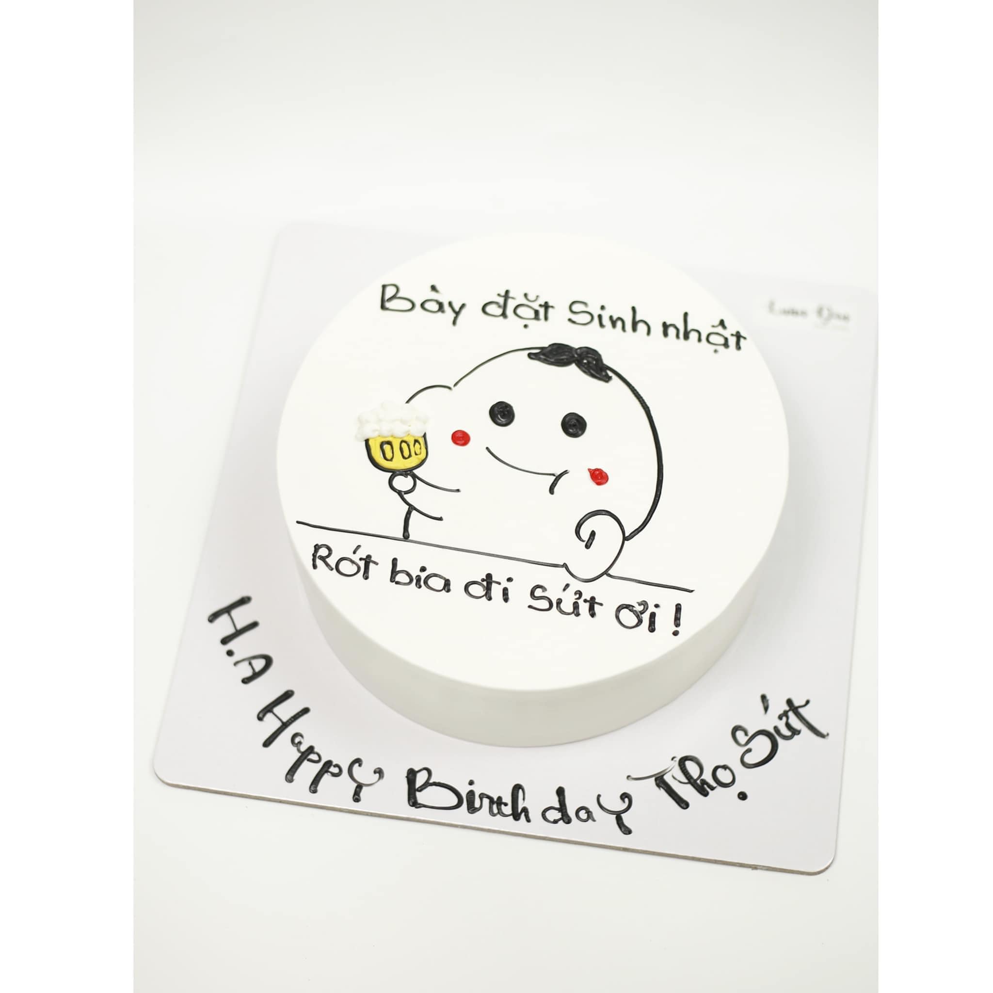 Bánh vẽ hình hài hước Rót bia đi Sứt ơi