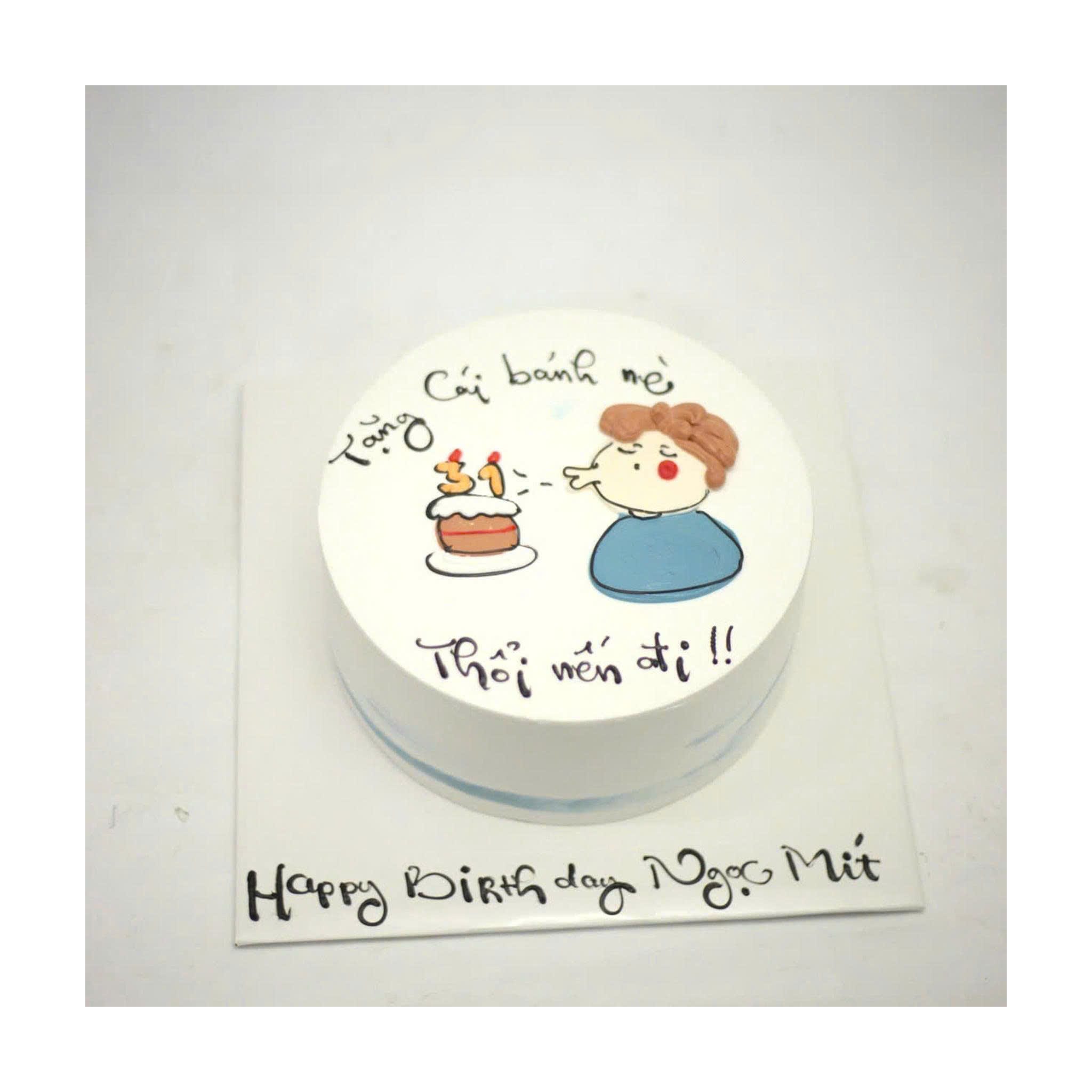 Bánh vẽ hài thổi nến